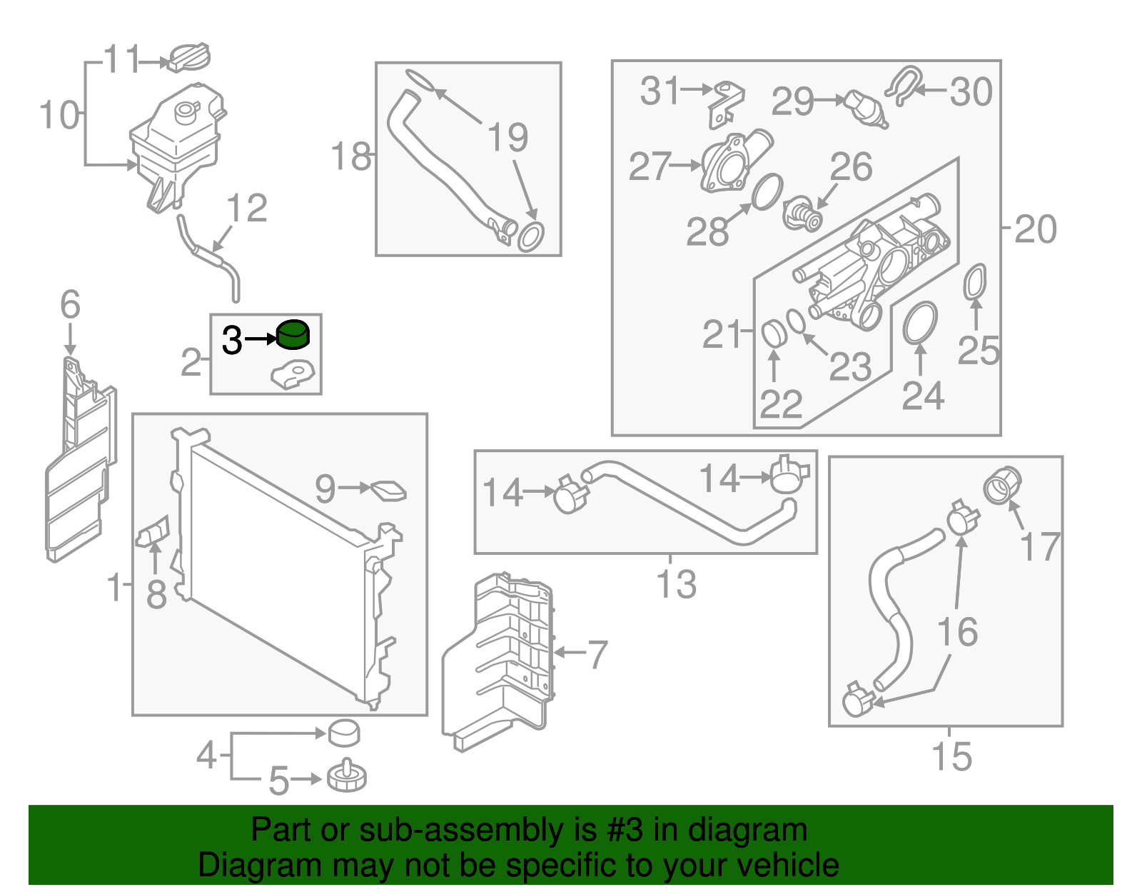 Radiator Upper Insulator - Kia (25335-3D000)