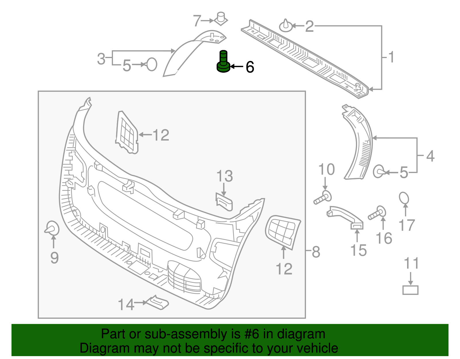 Lower Center Pillar Trim Screw - Kia (12493-04143)