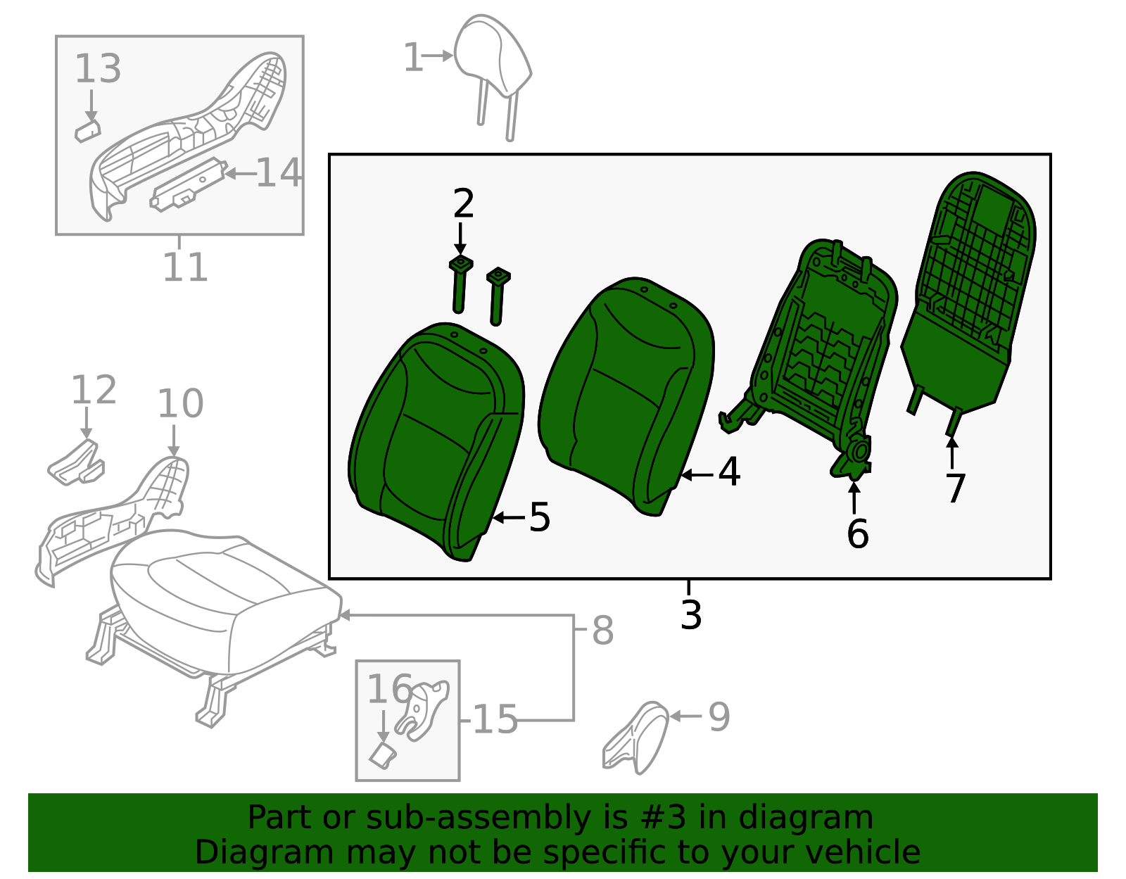 Seat Back Assembly - Kia (88400-B2471KHU)