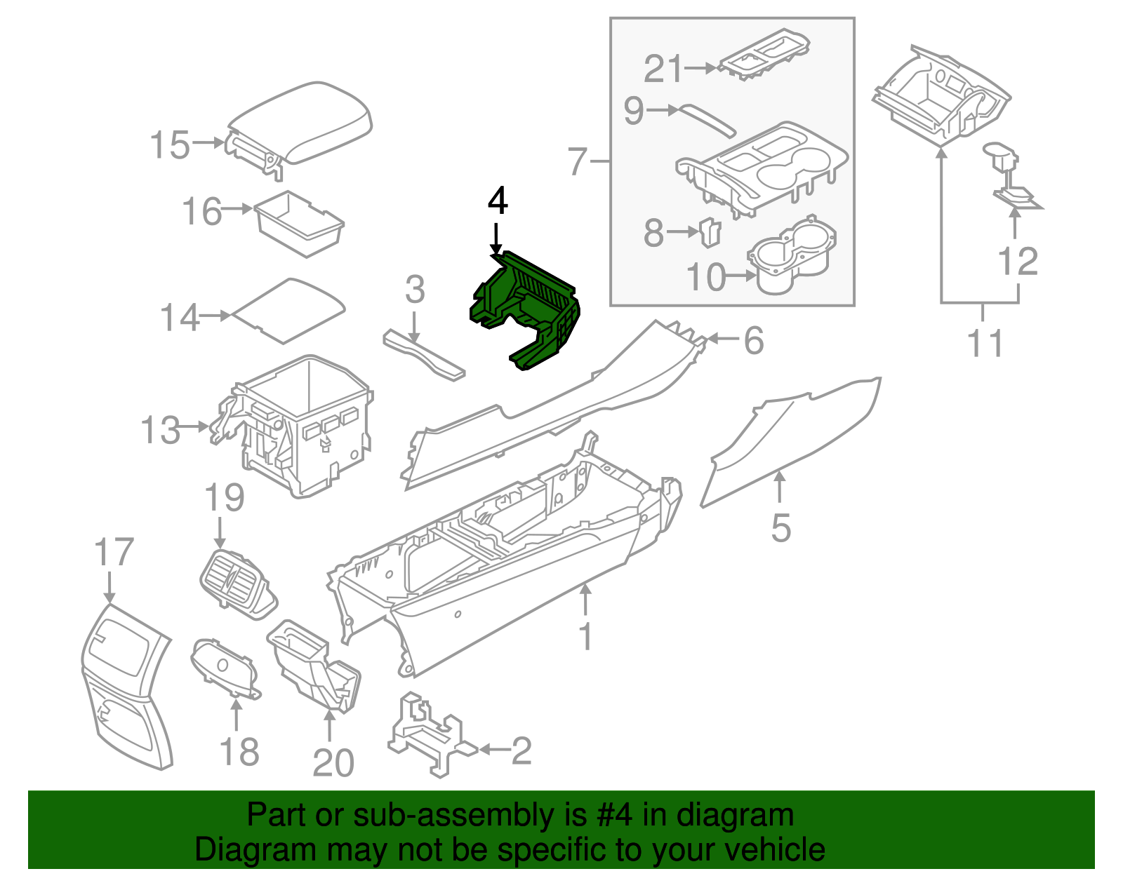 Console Reinforcement - Kia (84616-C6000)