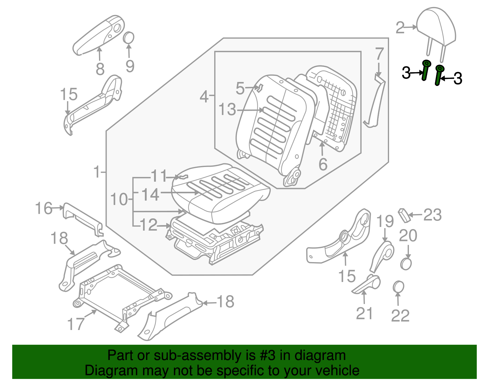 Headrest Guide - Kia (88910-1M400CS)