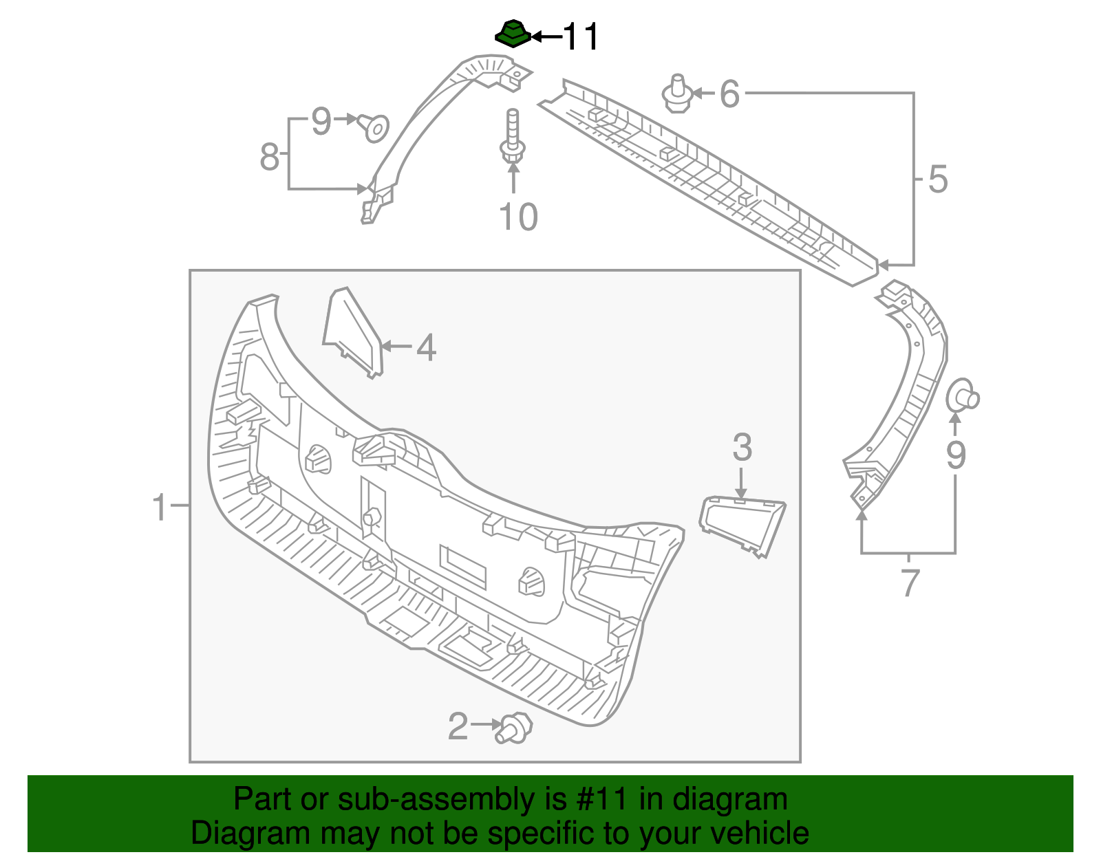 Door Trim Panel Retainer Nut - Kia (14910 05000)