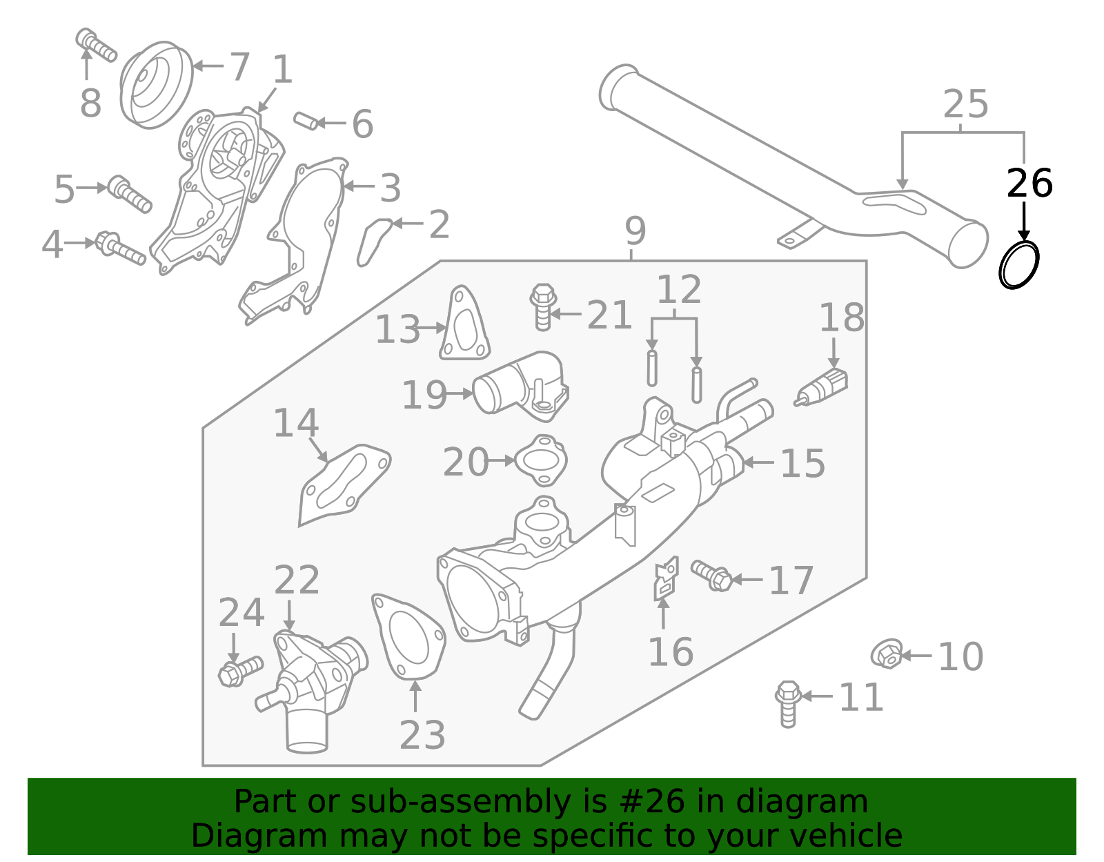 Water Pipe O-Ring - Kia (25462-35504)