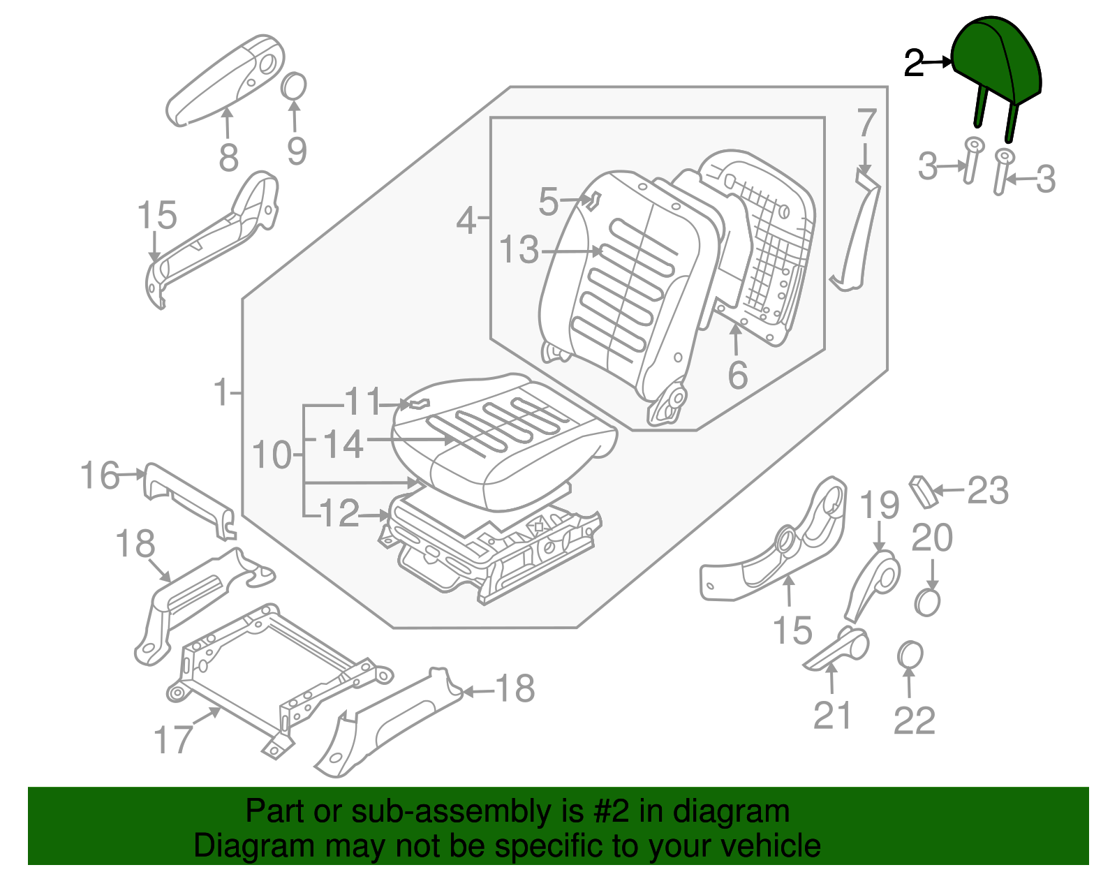 Headrest - Kia (88700-4D102CS2)