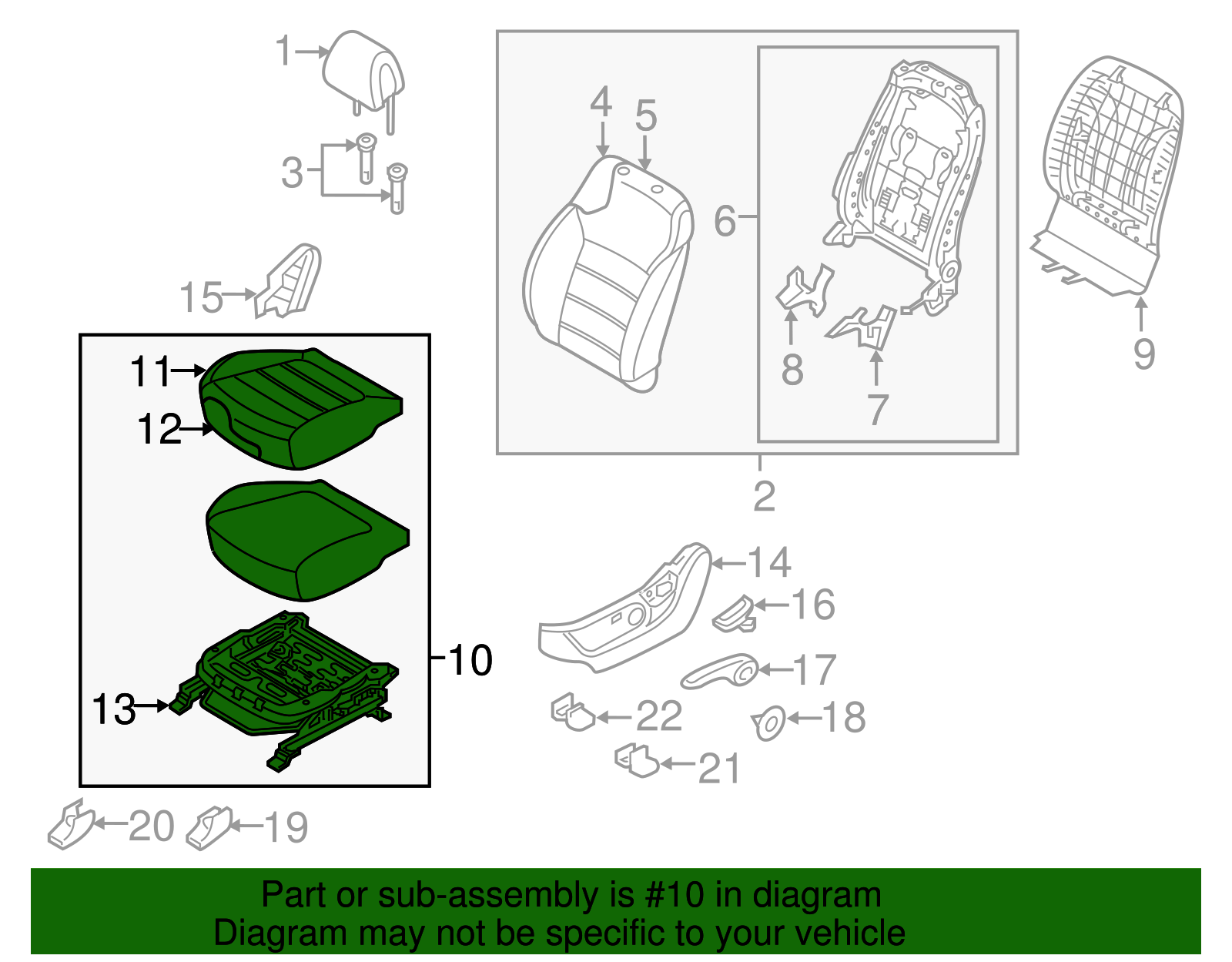 Cushion Assembly - Kia (88100-C6000C62)