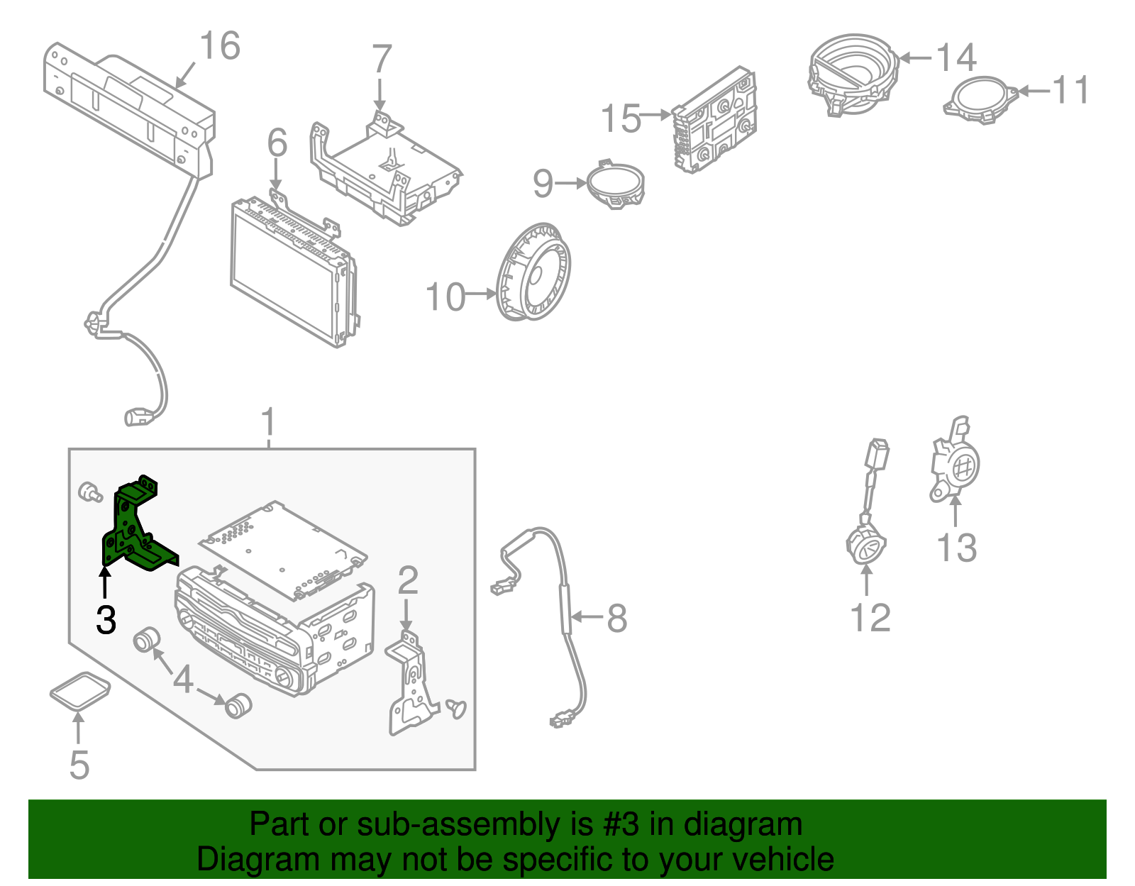 Radio Bracket - Kia (96175-3R105)