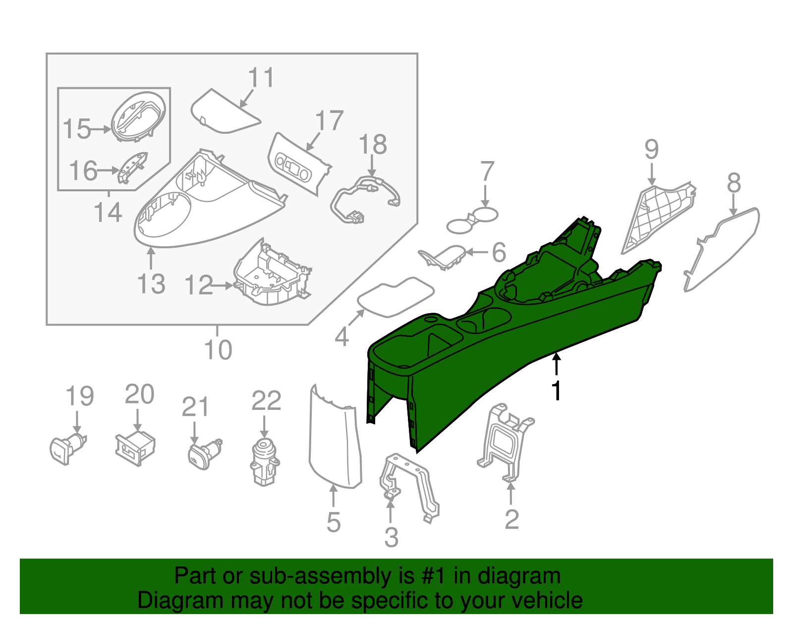 Console Body - Kia (84611-B2000EQ)