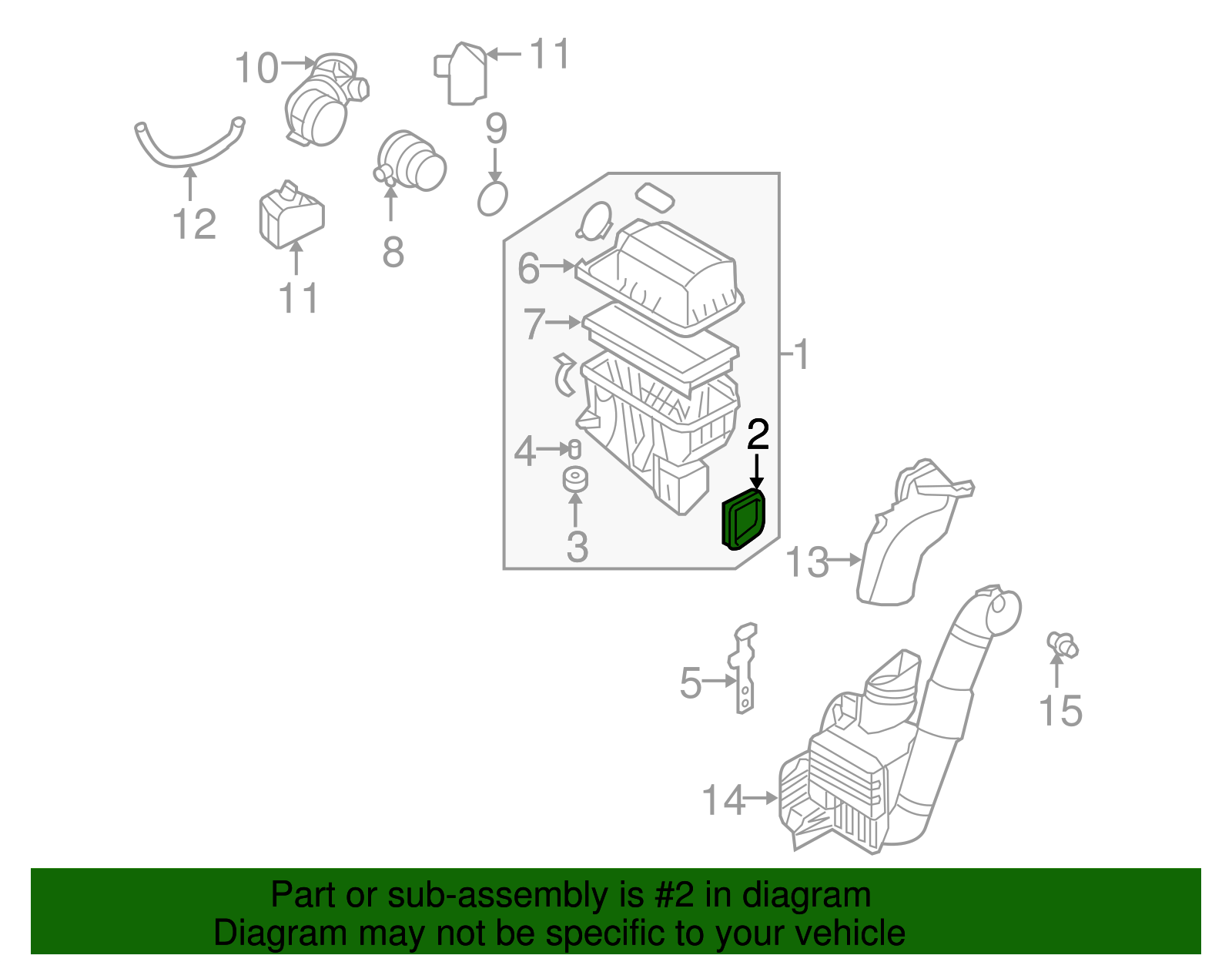 Air Cleaner Assembly Seal - Kia (28117-4D000)