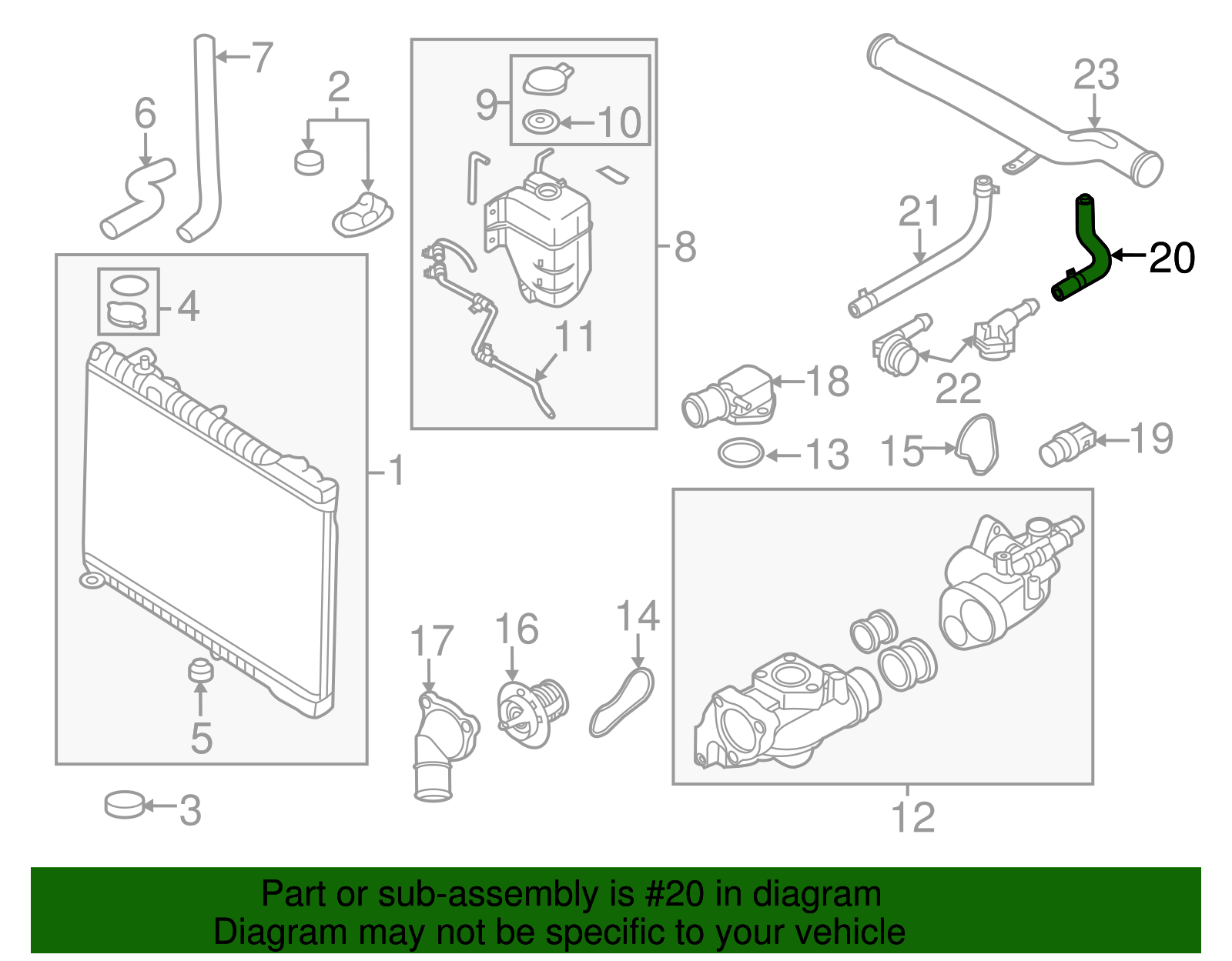 Engine Coolant Hose - Kia (25468 3C100)