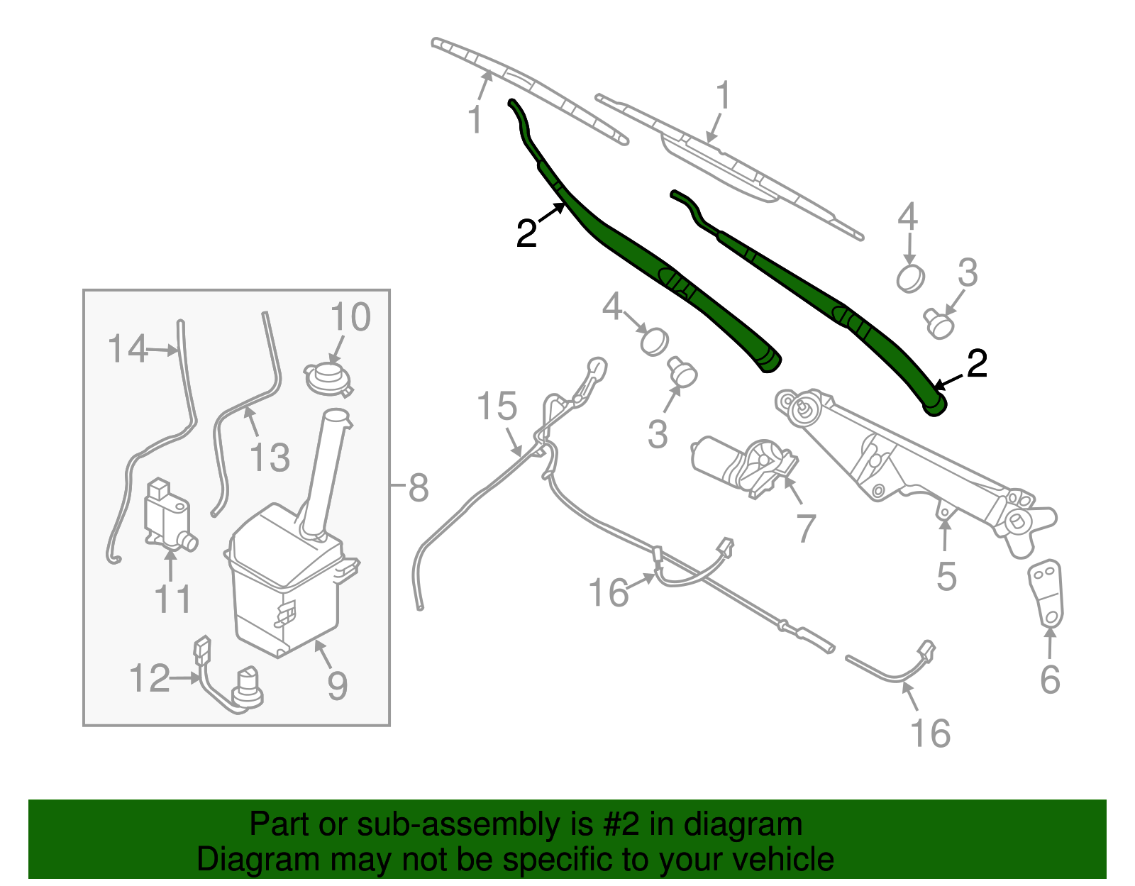 Wiper Arm - Kia (98320-4D000)