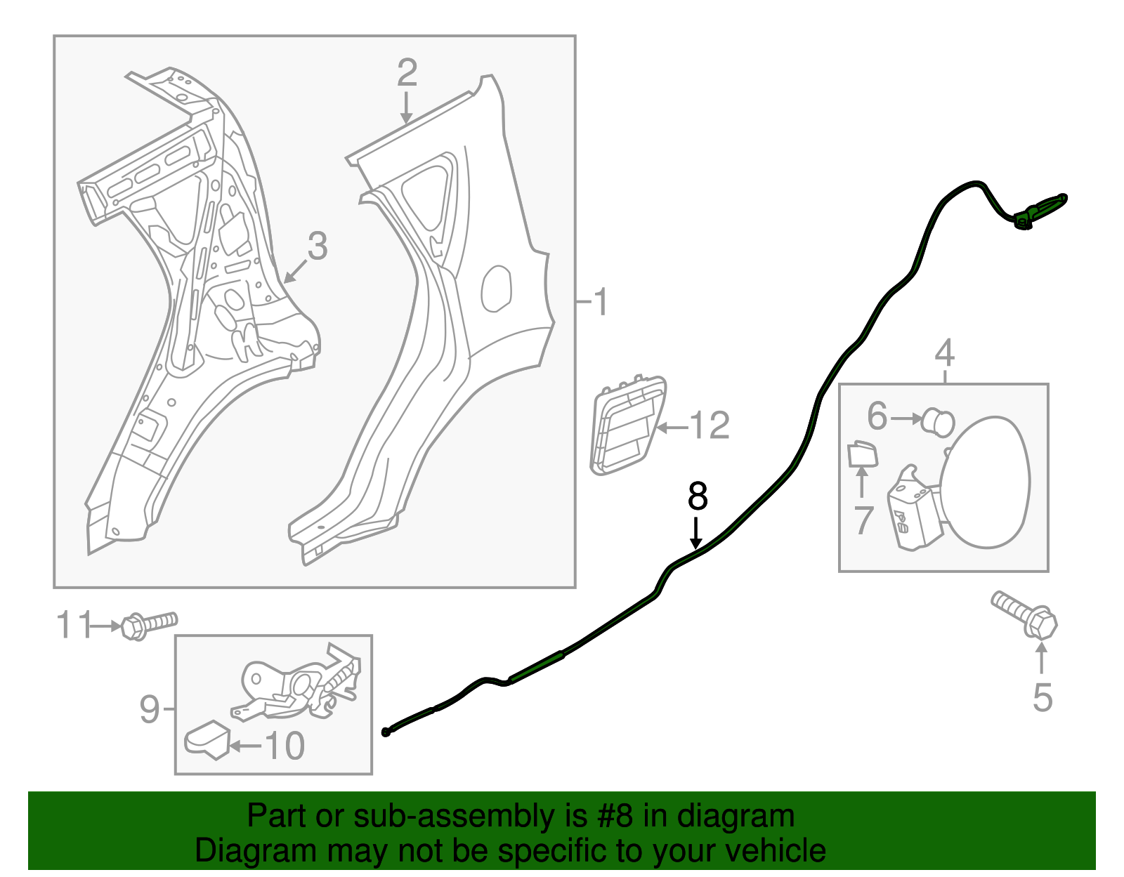Release Cable - Kia (81590-B2000)