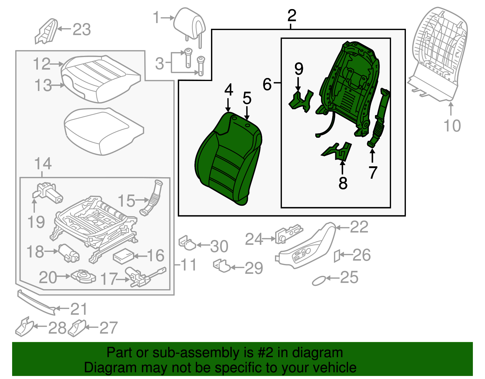 Seat Back Assembly - Kia (88301-C6130CC7)
