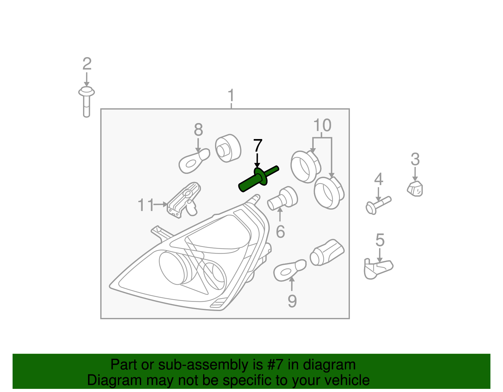 High Beam Bulb - Kia (18647-55009E)
