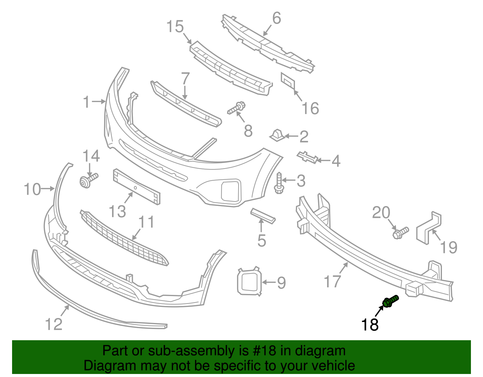 Impact Bar Bolt - Kia (64195-4Z000)