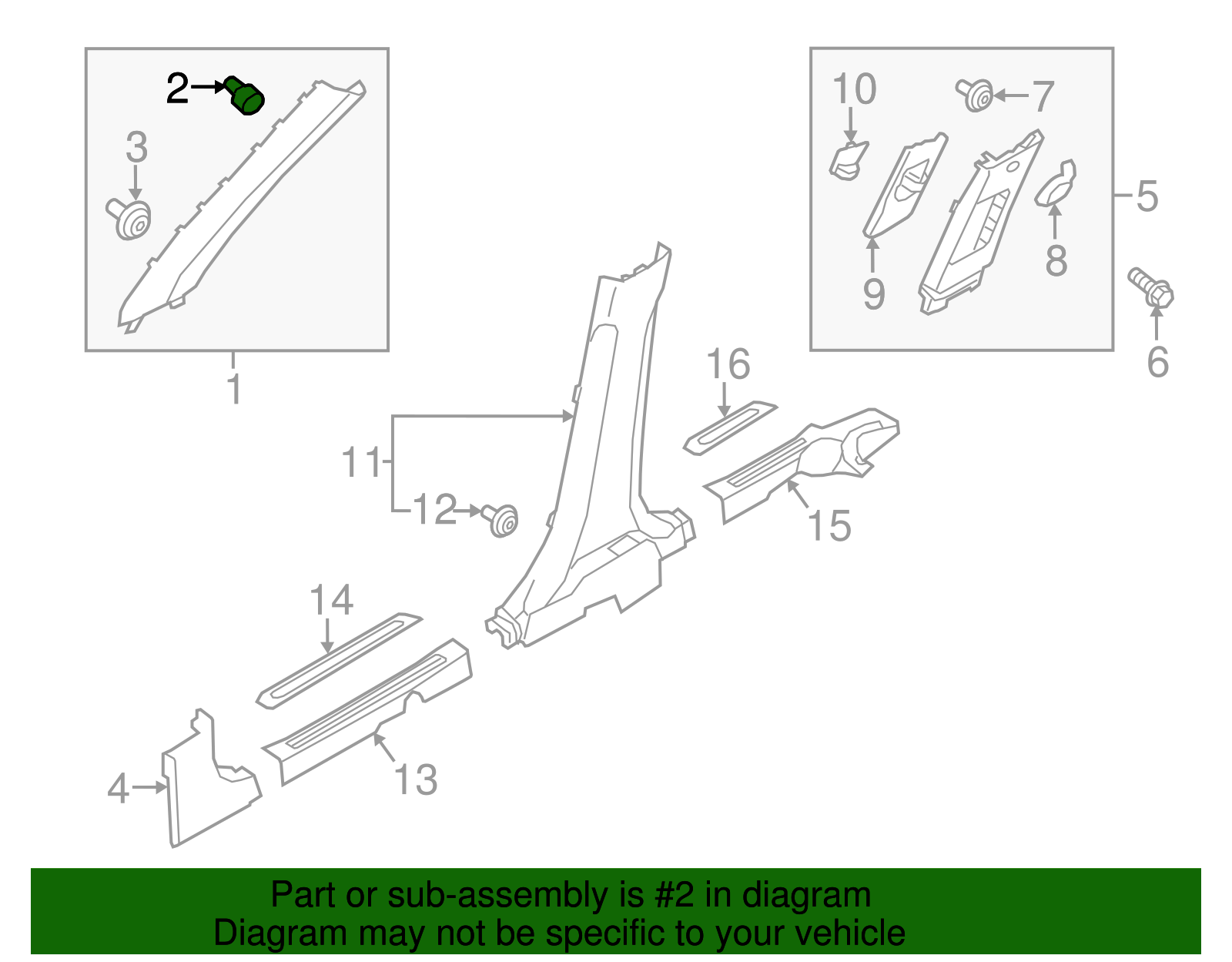 Windshield Pillar Trim Clip - Kia (85815-B2000)