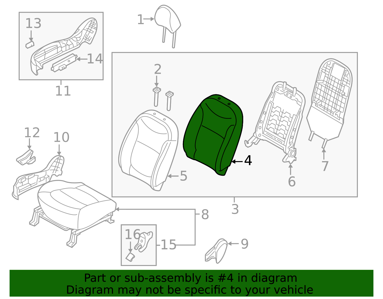 Seat Back Pad - Kia (88450-B2130)