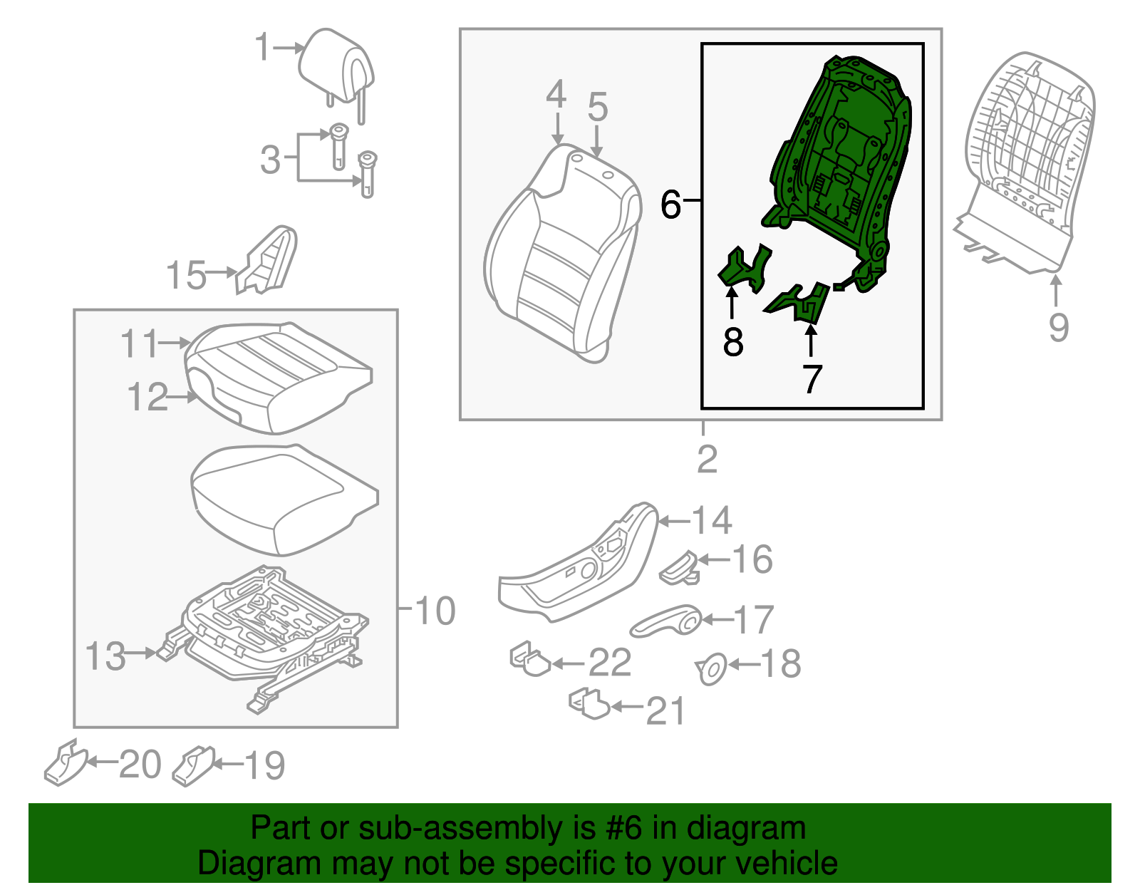 Seat Back Frame - Kia (88310-C6100)