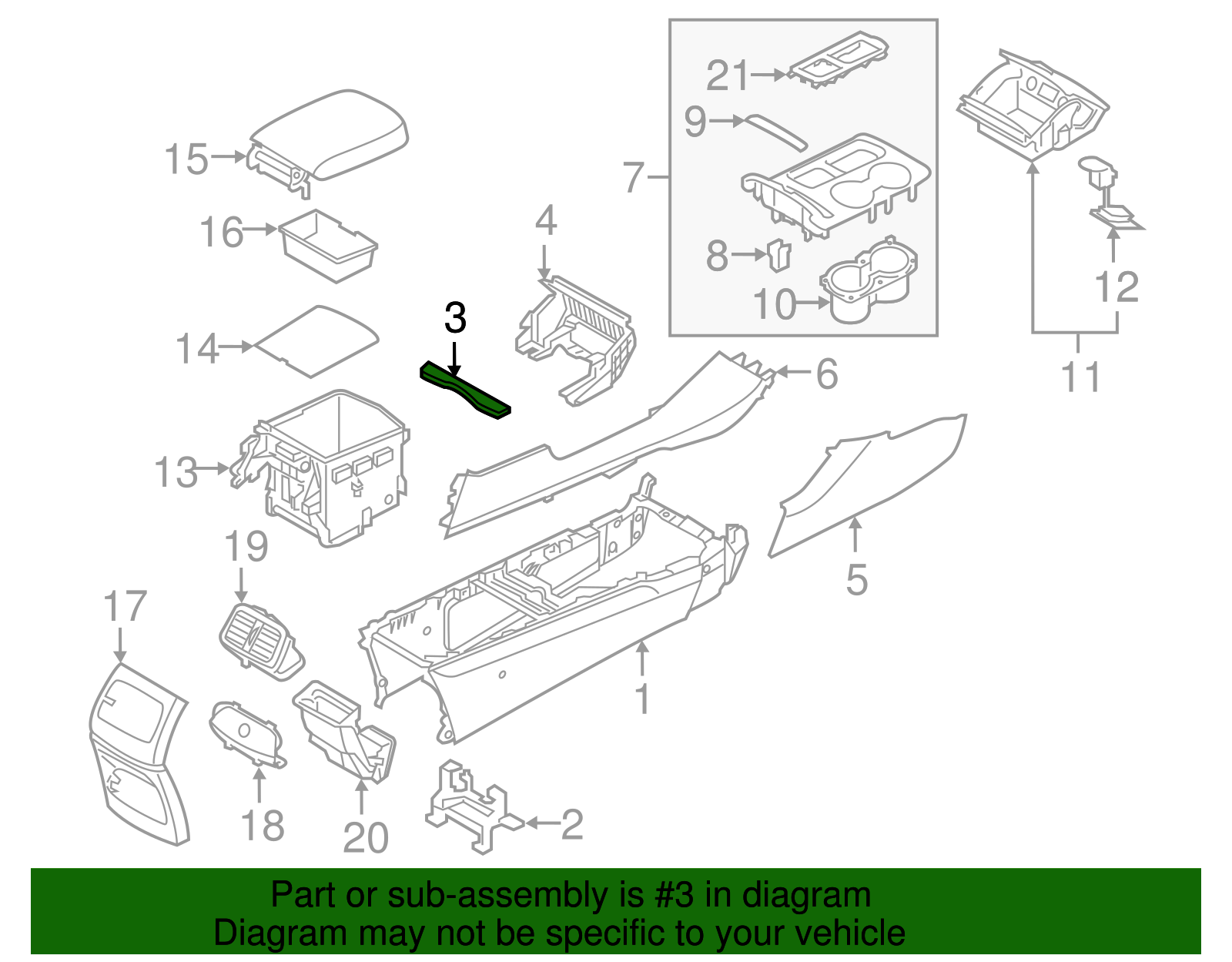 Console Center Bracket - Kia (84617-C6000)