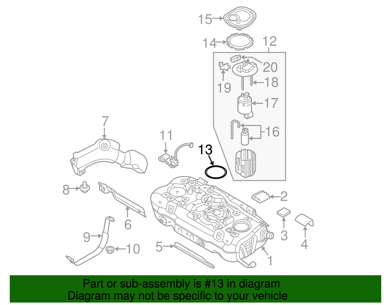 Fuel Pump Assembly O-Ring - Kia (31115-0W000)