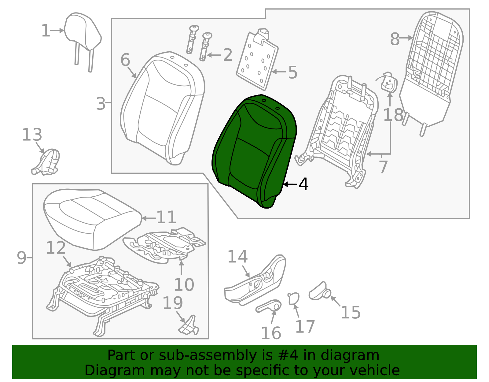 Seat Back Pad - Kia (88350-B2130)
