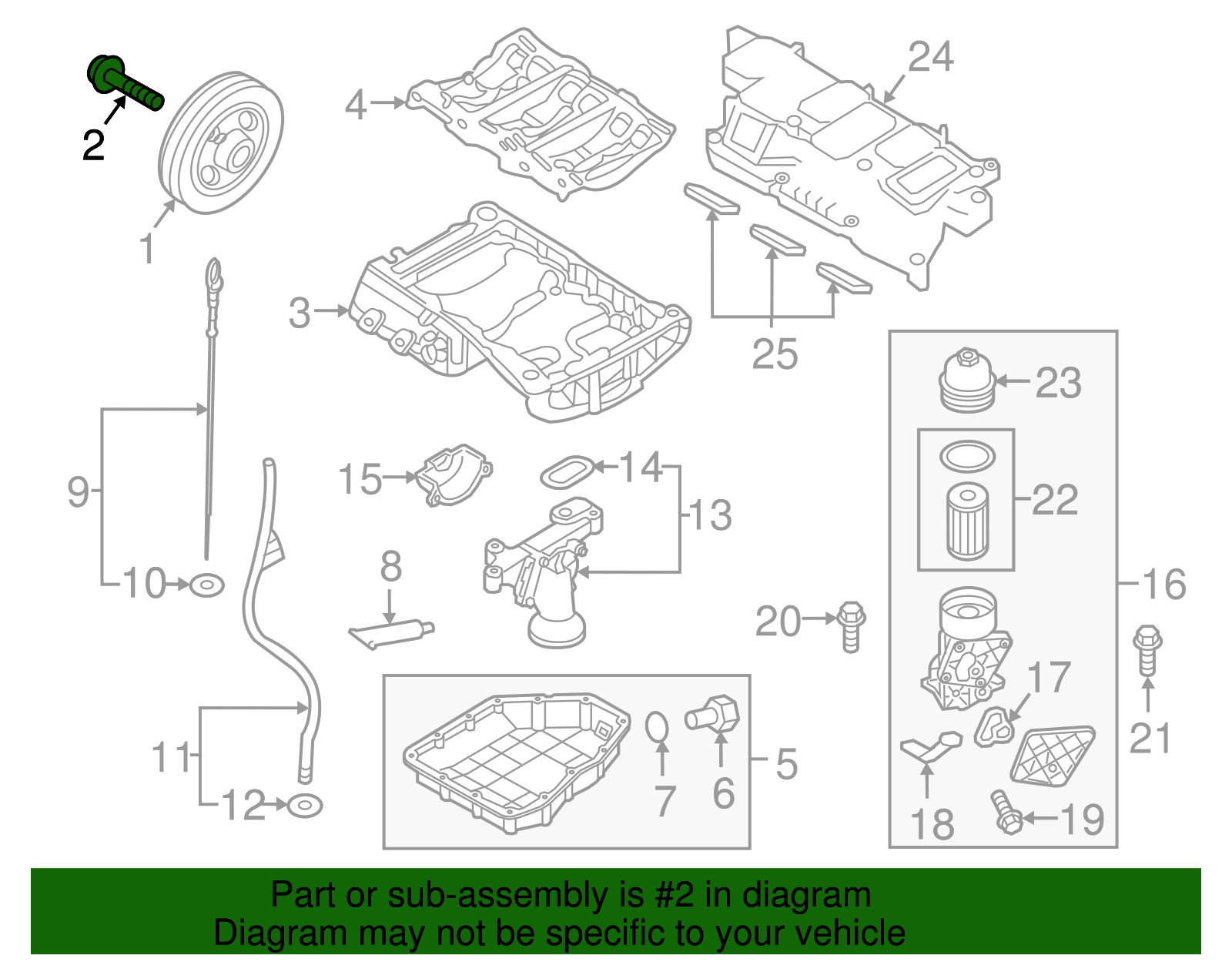 Damper Pulley Bolt - Kia (23127-3C101)