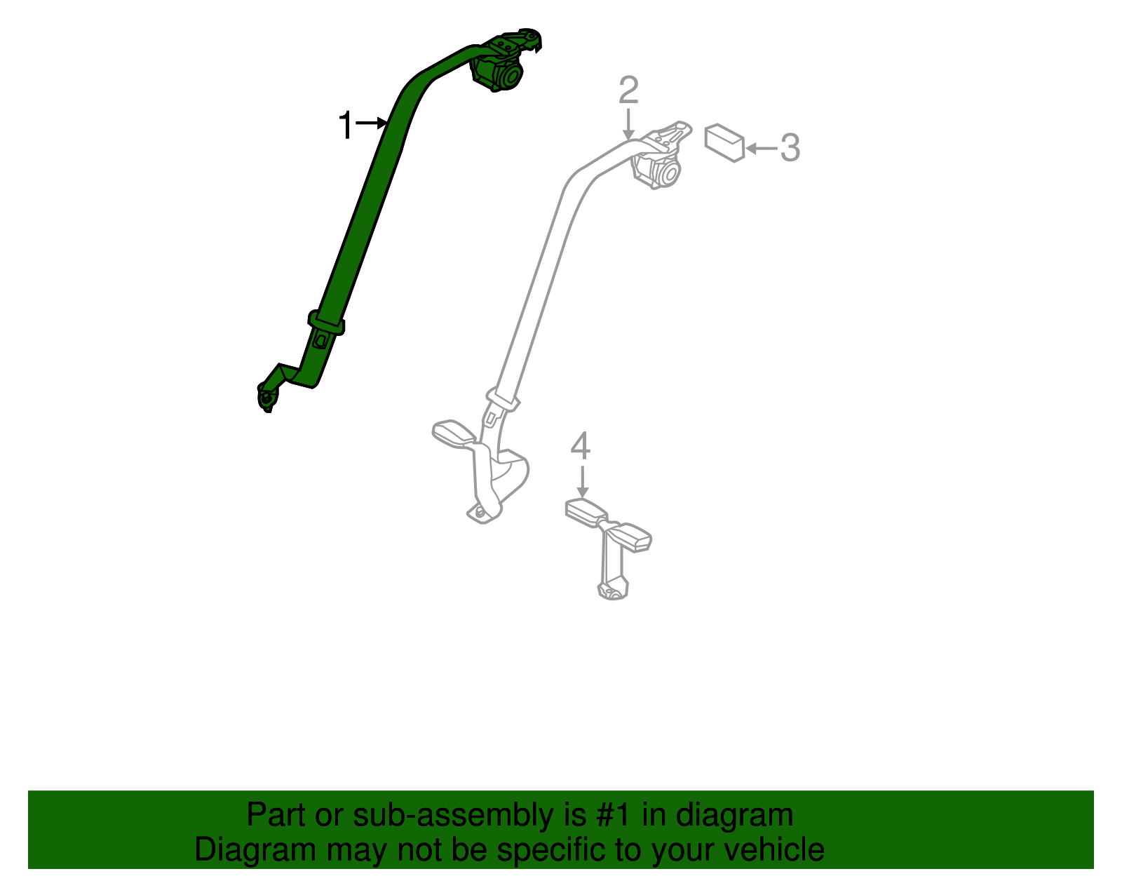 Lap & Shoulder Belt - Kia (89810-3R500GVF)