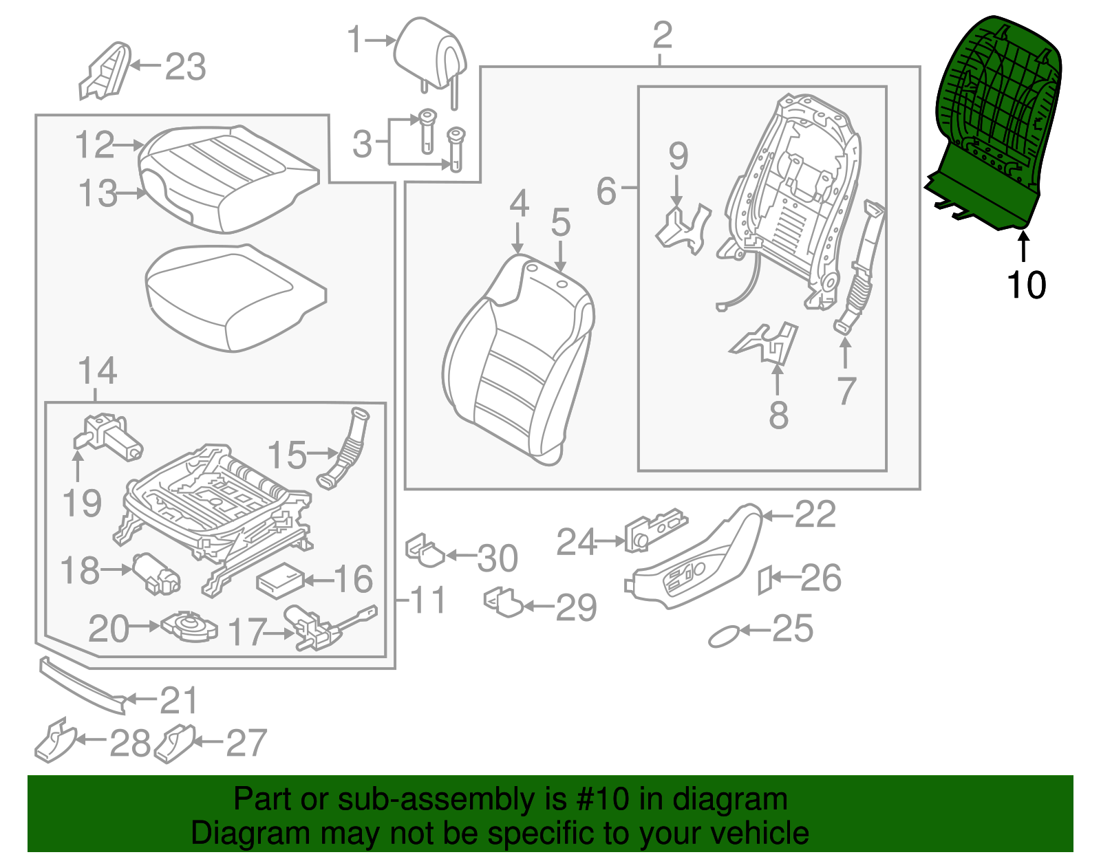 Seat Back Panel - Kia (88391-C6100WK)