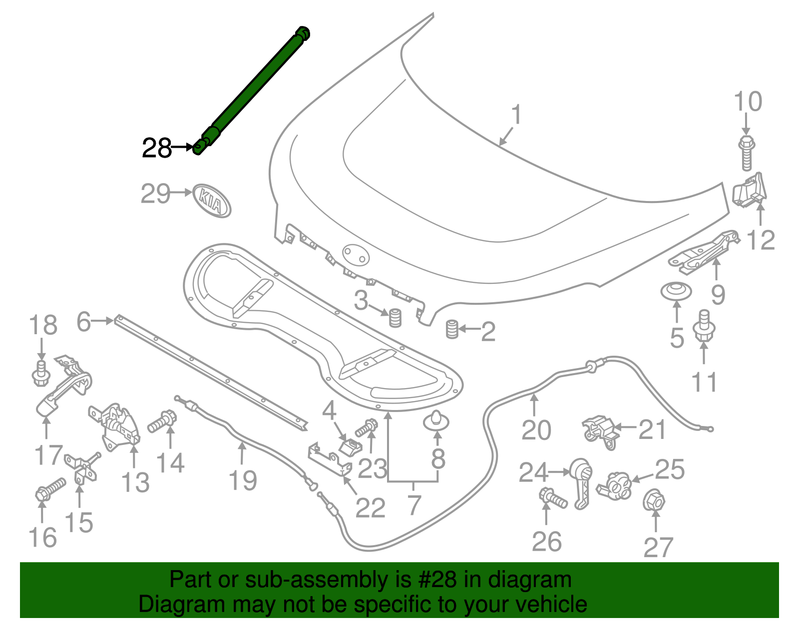 Support Strut - Kia (81171-B2000)