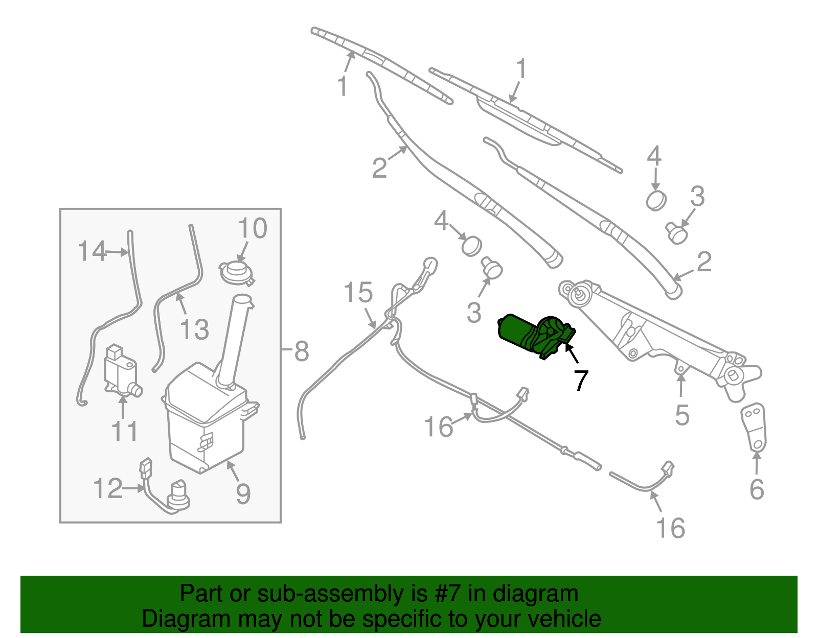 Wiper Motor - Kia (98110-4D000)
