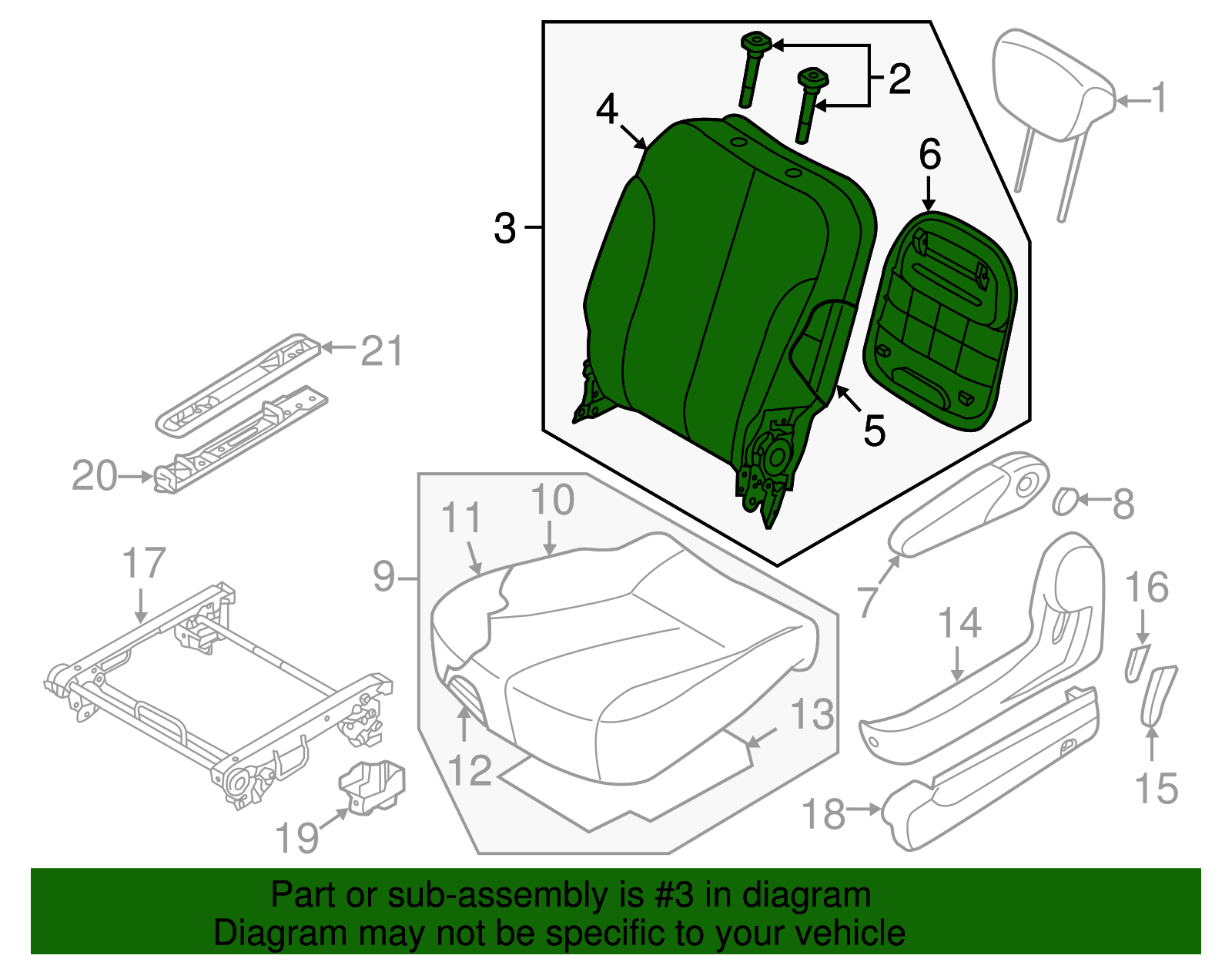Seat Back Assembly - Kia (88400-4D427CS2)