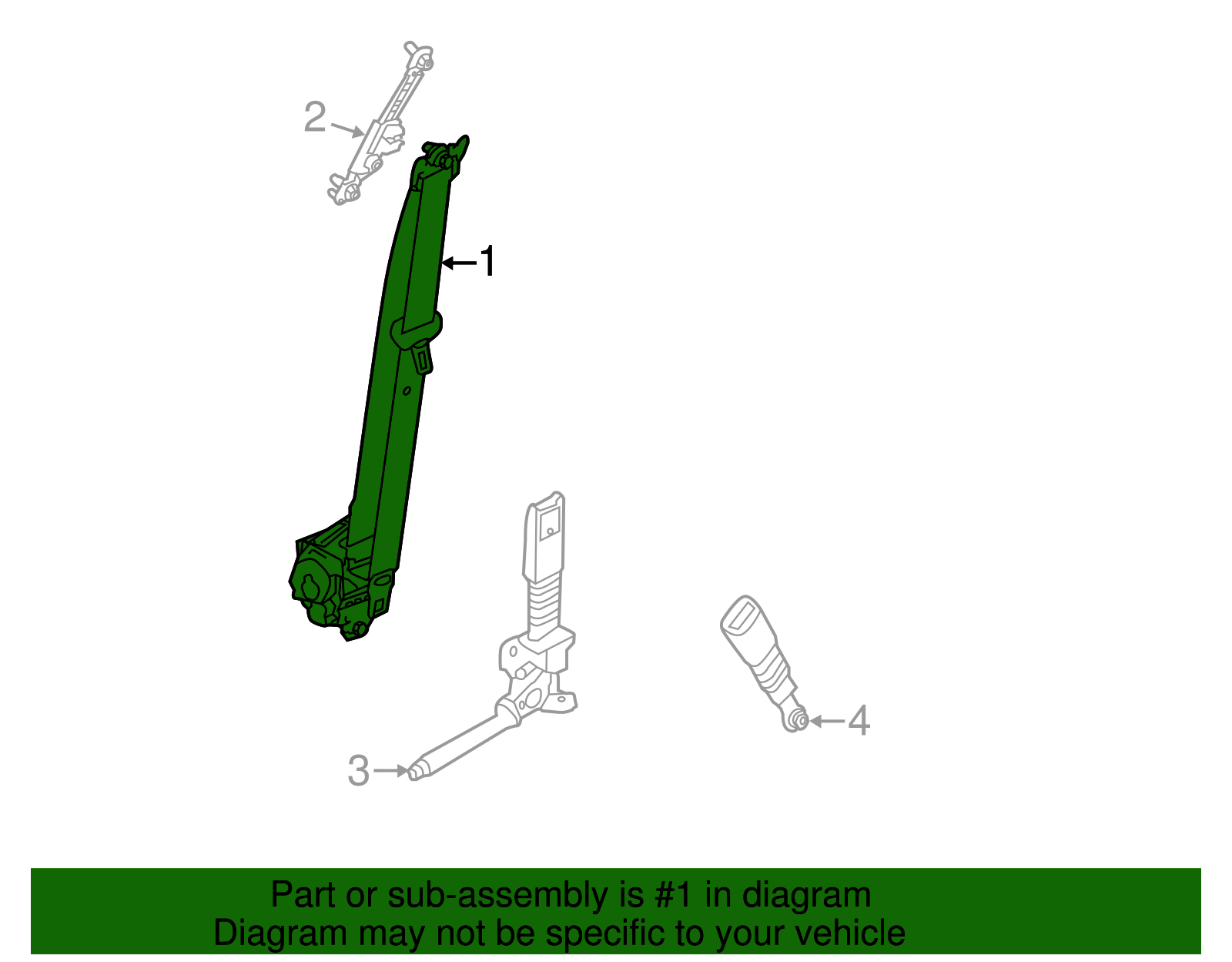 Lap & Shoulder Belt - Kia (88810-4D540KS)