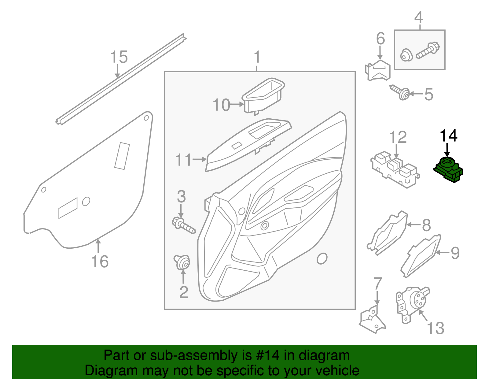 Mirror Switch - Kia (93530-1W100)