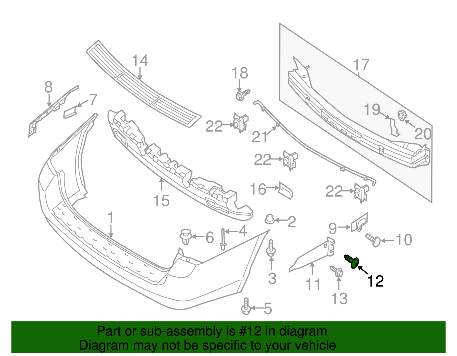 Lower Bracket Front Bolt - Kia (86693-17000)