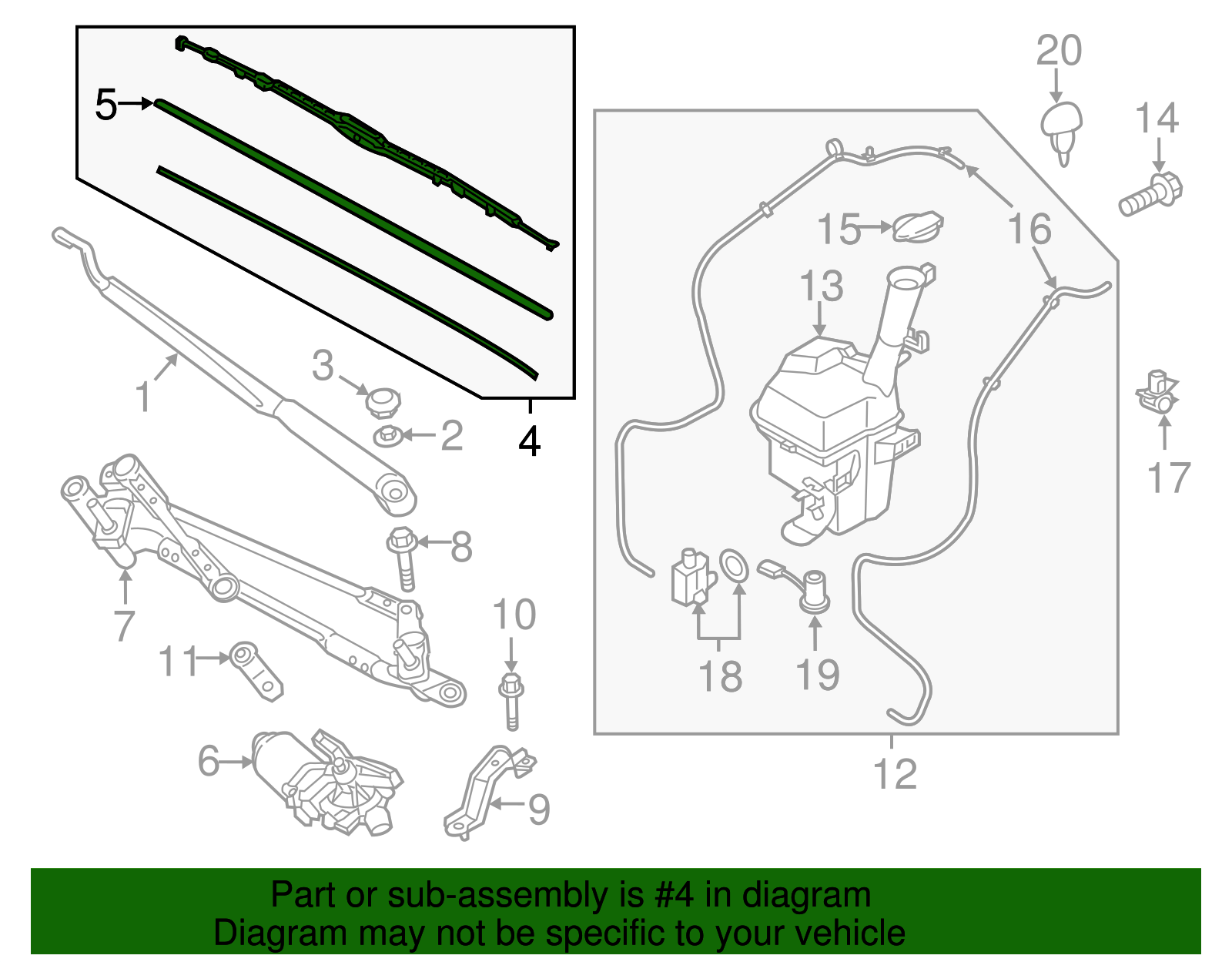 Windshield Wiper Blade - Kia (00009-ADU26KA)