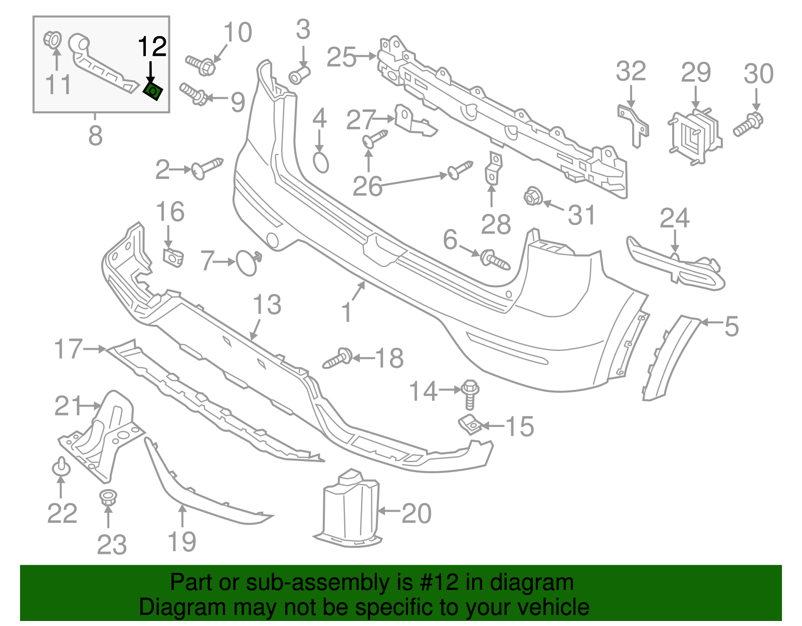 Side Bracket Retainer - Kia (86625-1E000)