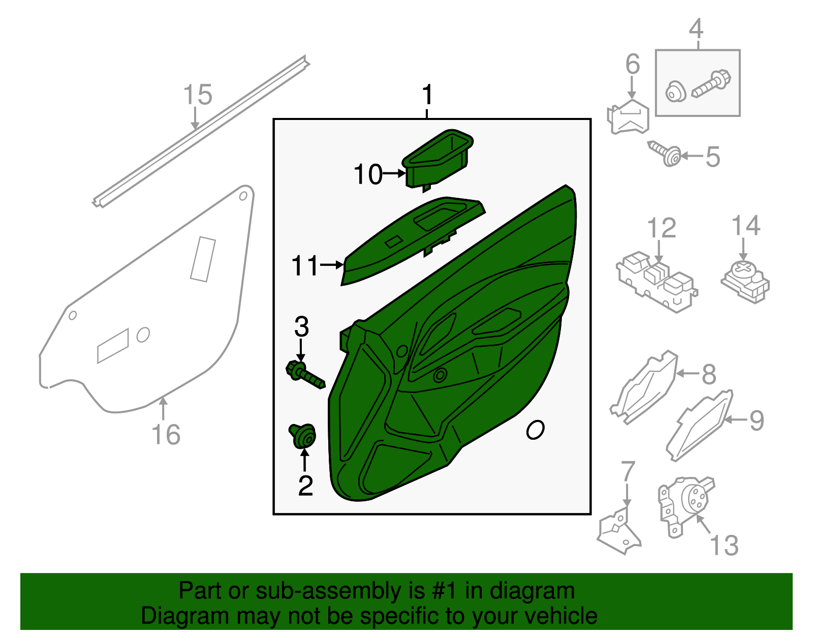 Door Trim Panel - Kia (82308-1W600HU)