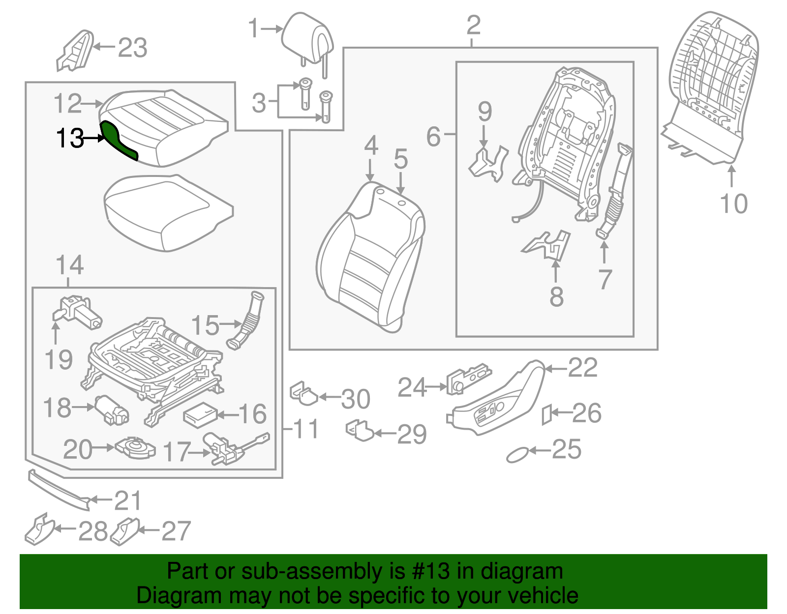 Seat Cushion Pad - Kia (88150-C6650)