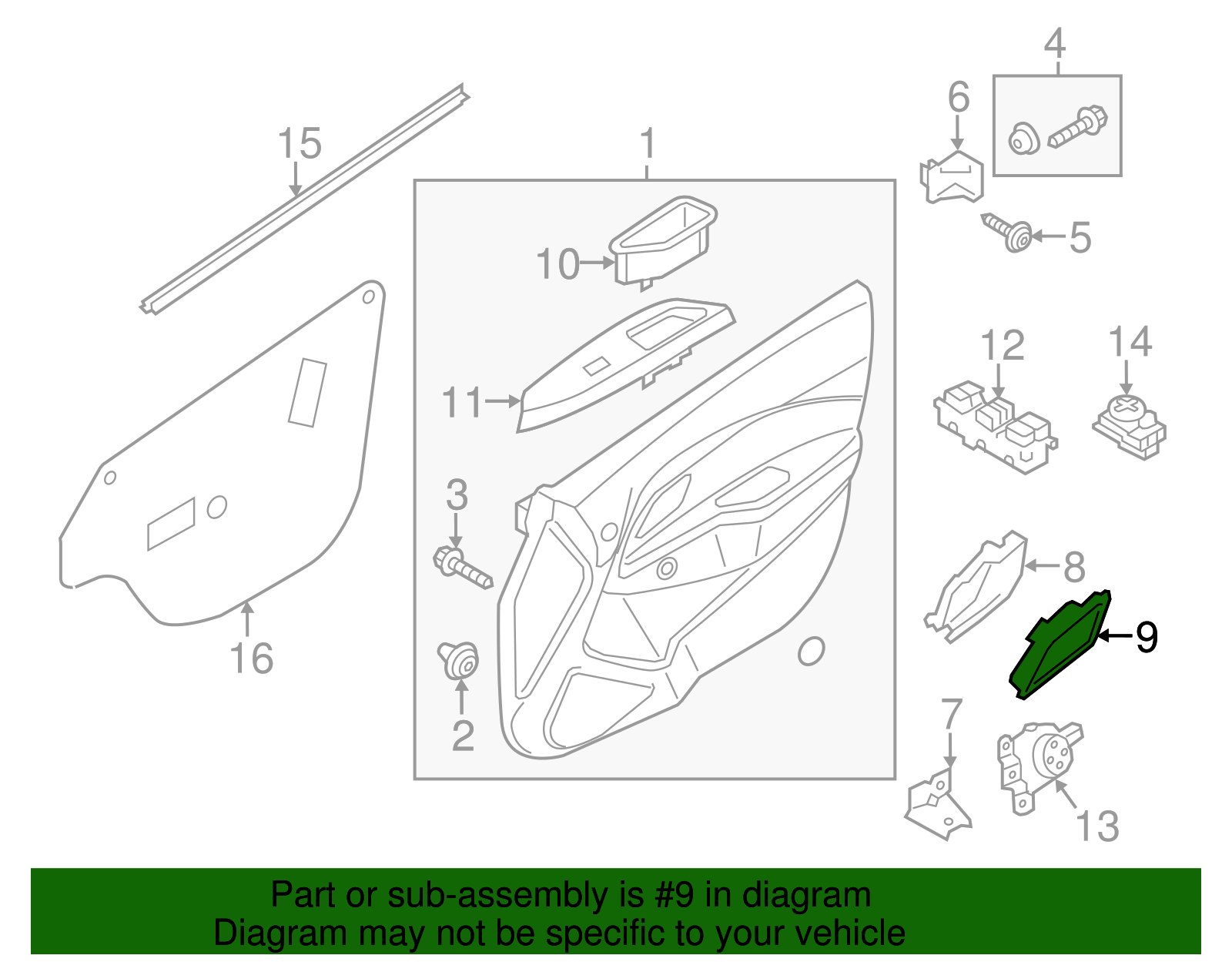 Handle Bezel - Kia (82611-1W000DCM)