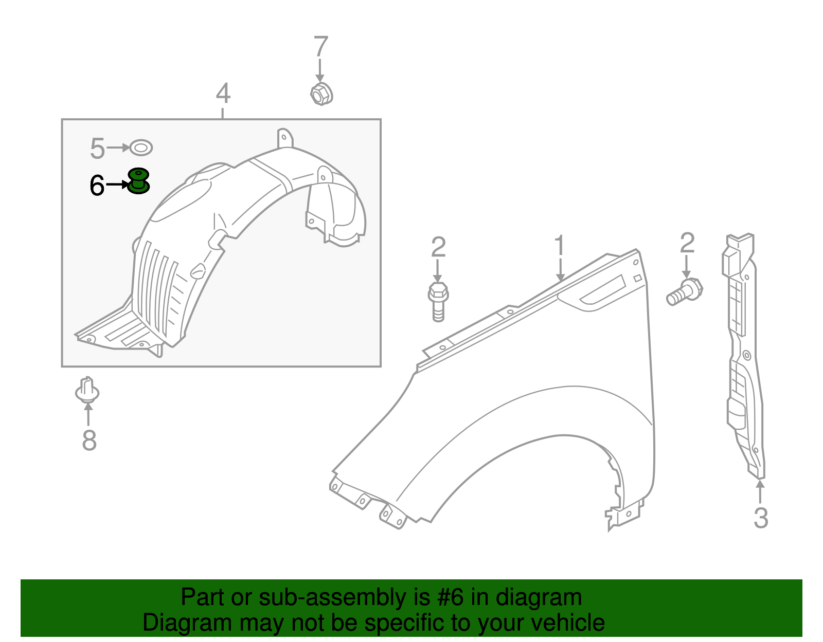 Bumper Cover Rivet - Kia (14160-03133)