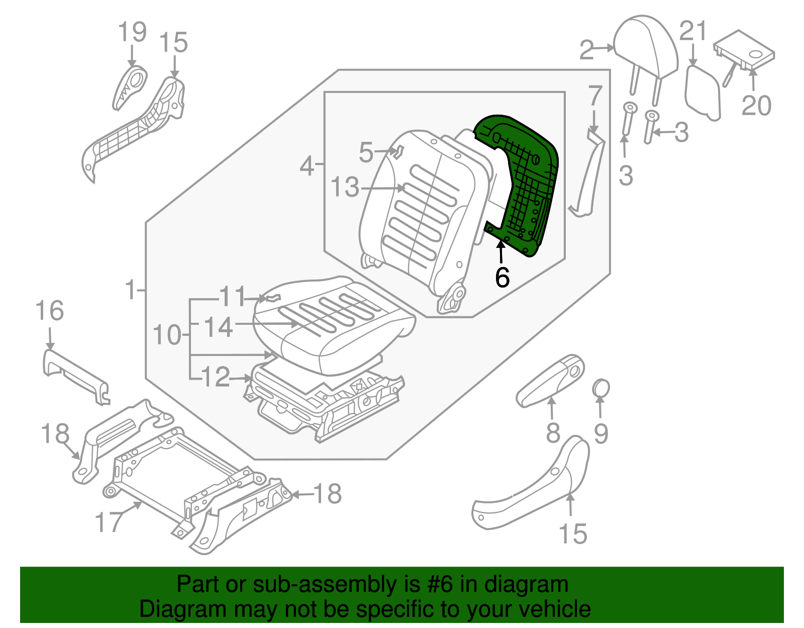 Seat Back Panel - Kia (88390-4D221KS2)
