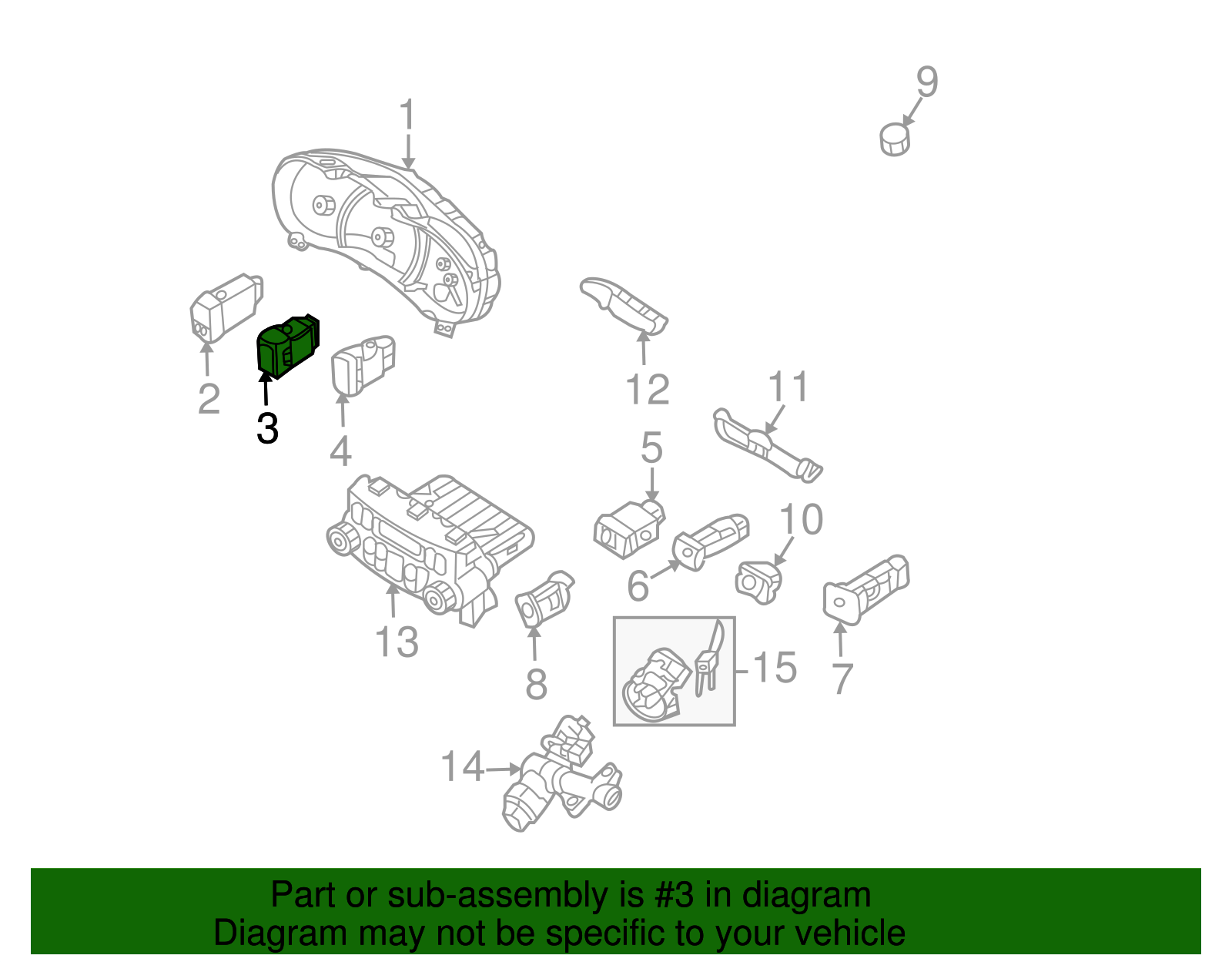 Dome Lamp Switch - Kia (93390-4D000CS)