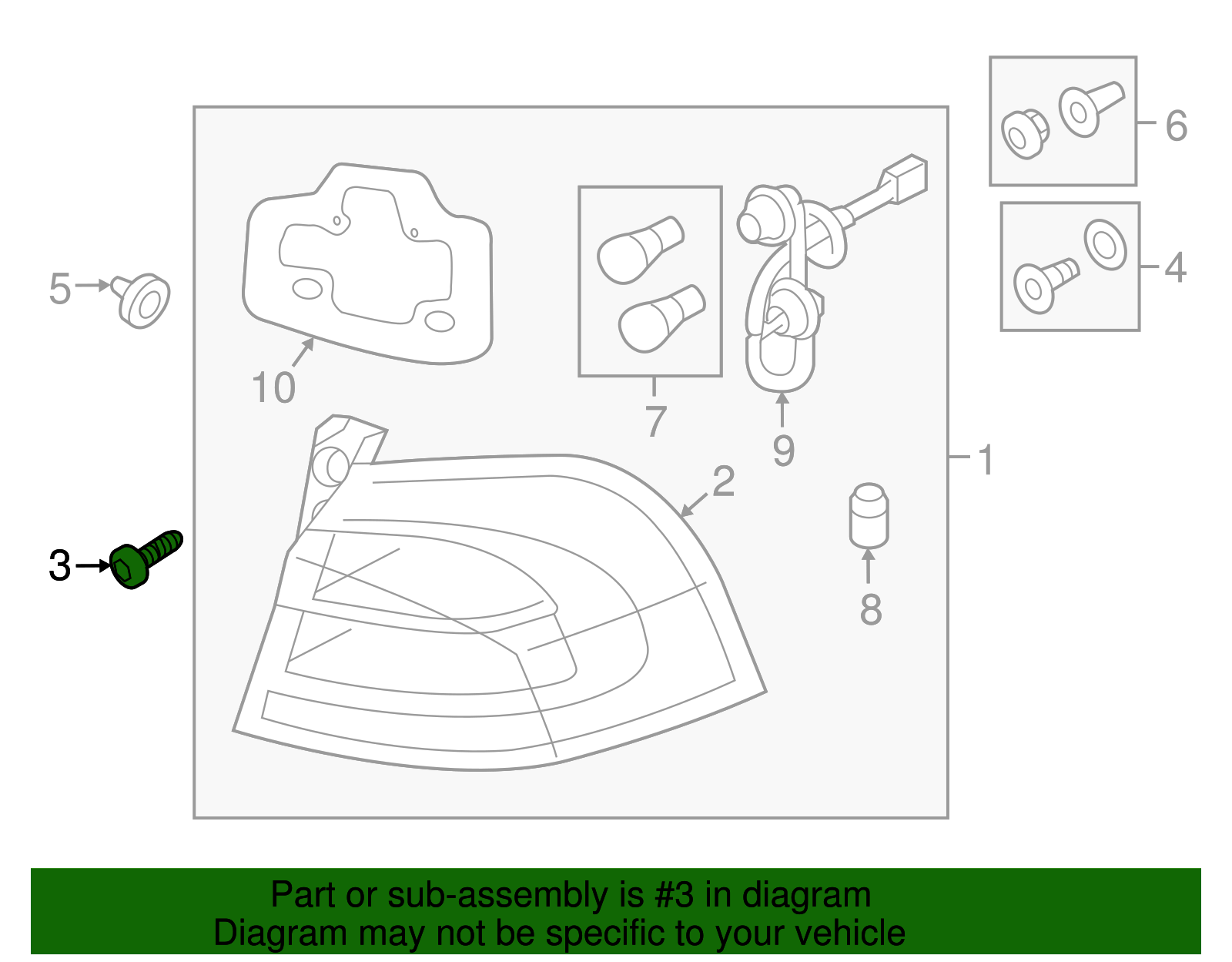 Lens & Housing Screw - Kia (12492-06187E)