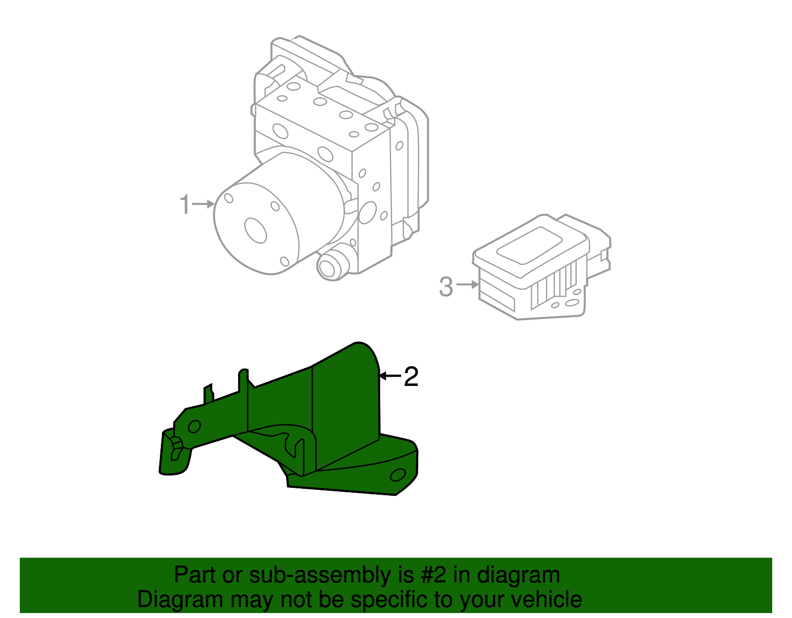 ABS Control Unit Mount Bracket - Kia (58960-3V500)