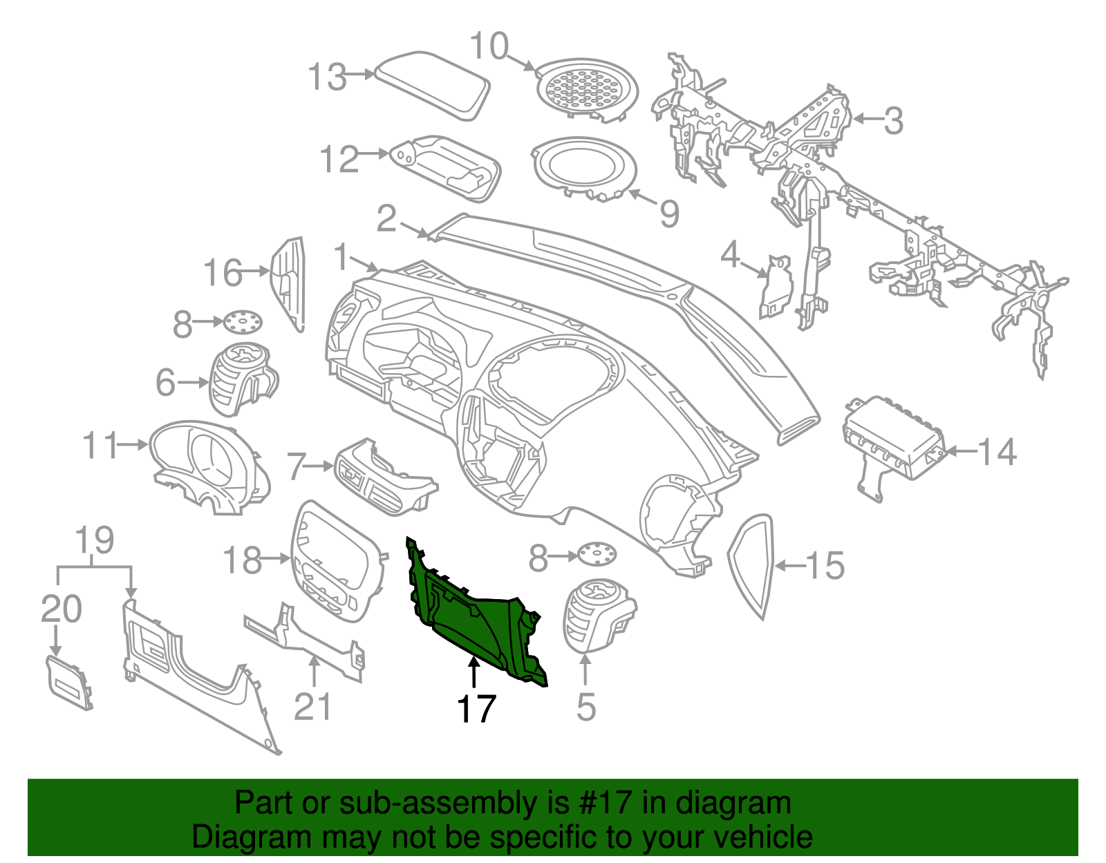 Center Panel - Kia (84760-B2000EQ)