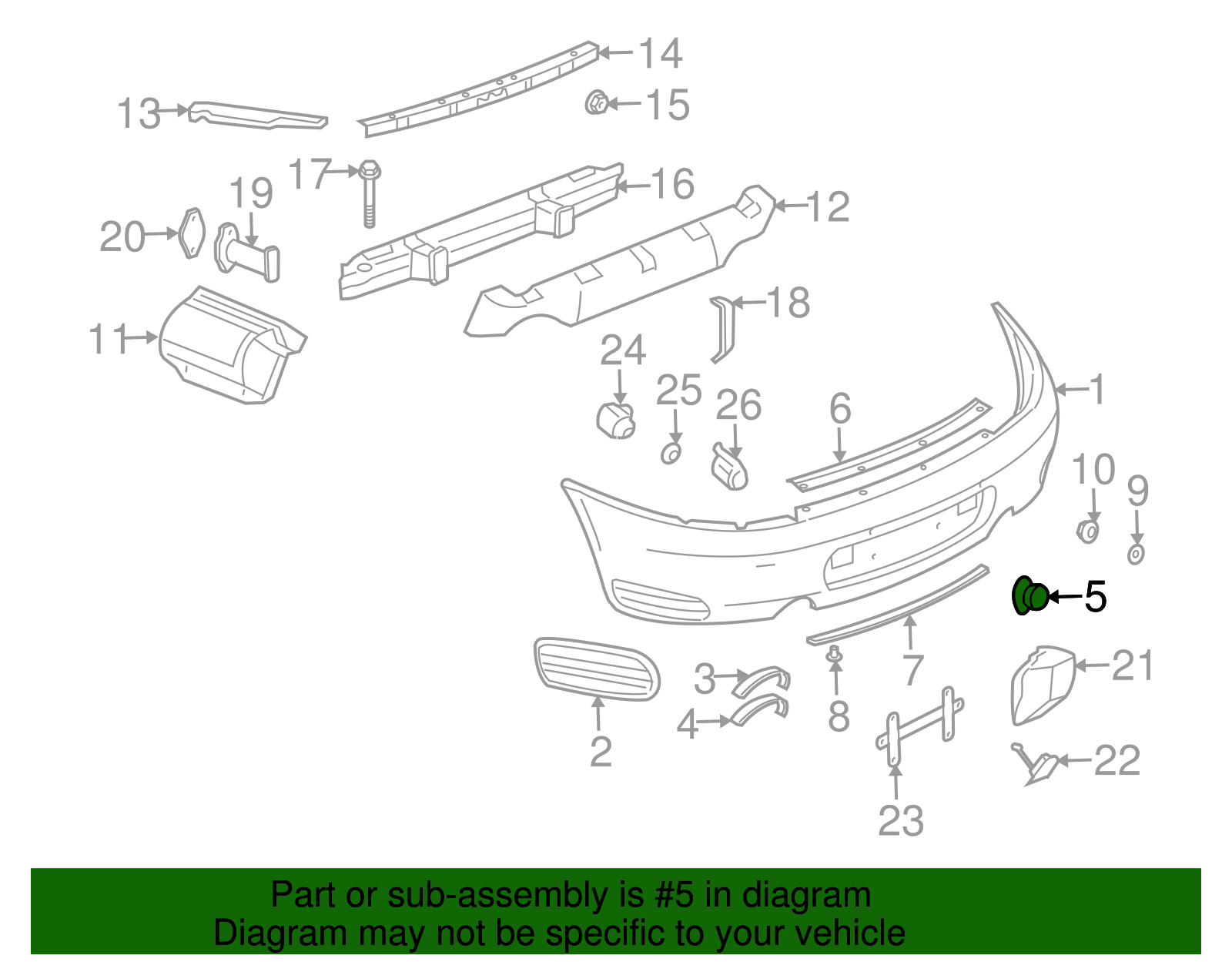 Bumper Cover Cap - Porsche (964-505-103-00-G2X)