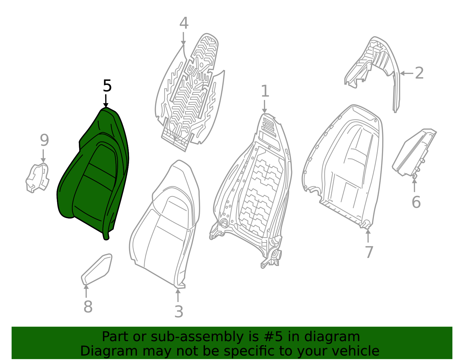 Seat Back Cover - Porsche (971-881-805-EL-DAK)