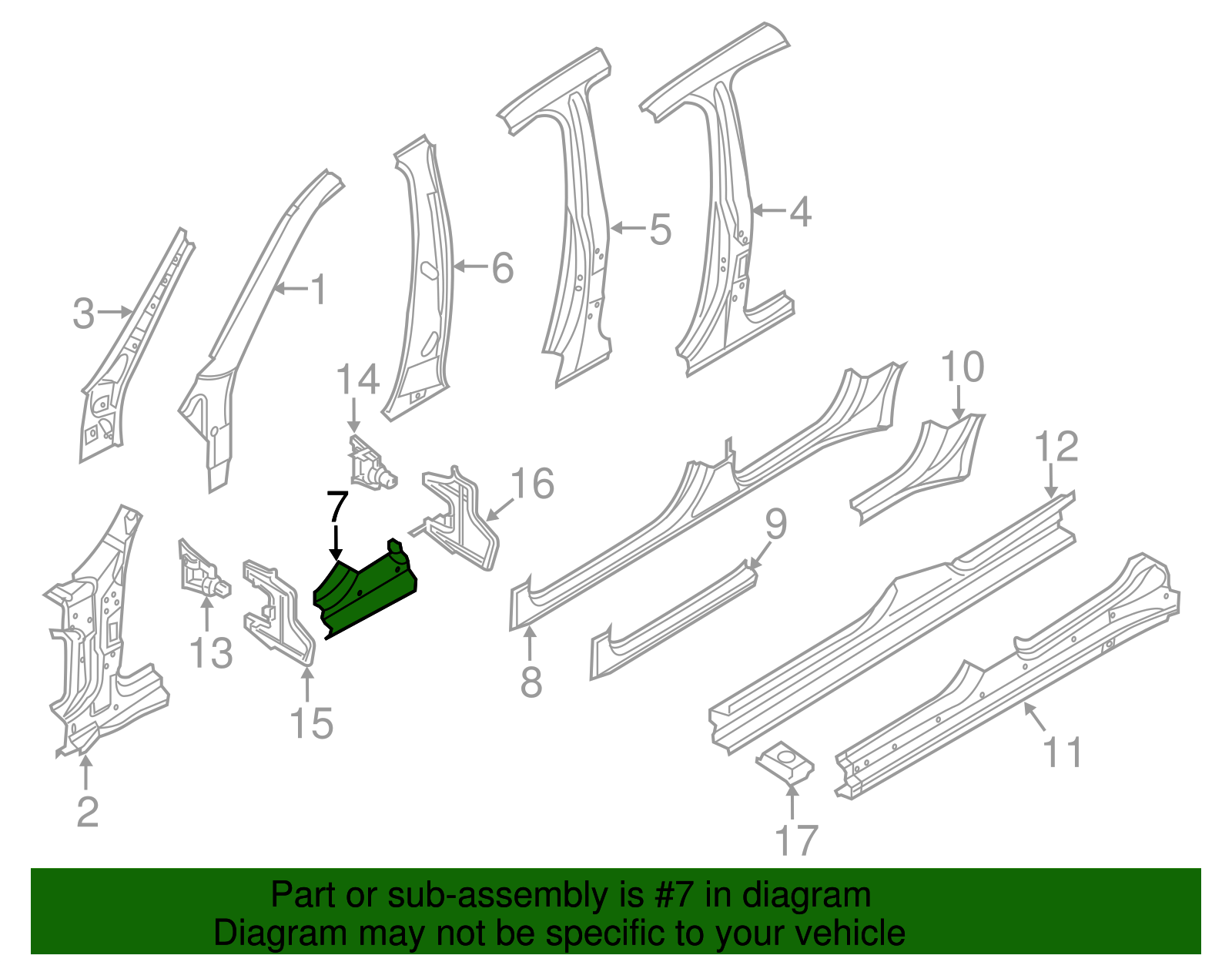 Lower Pillar Reinforced - Porsche (970-501-937-00-GRV)