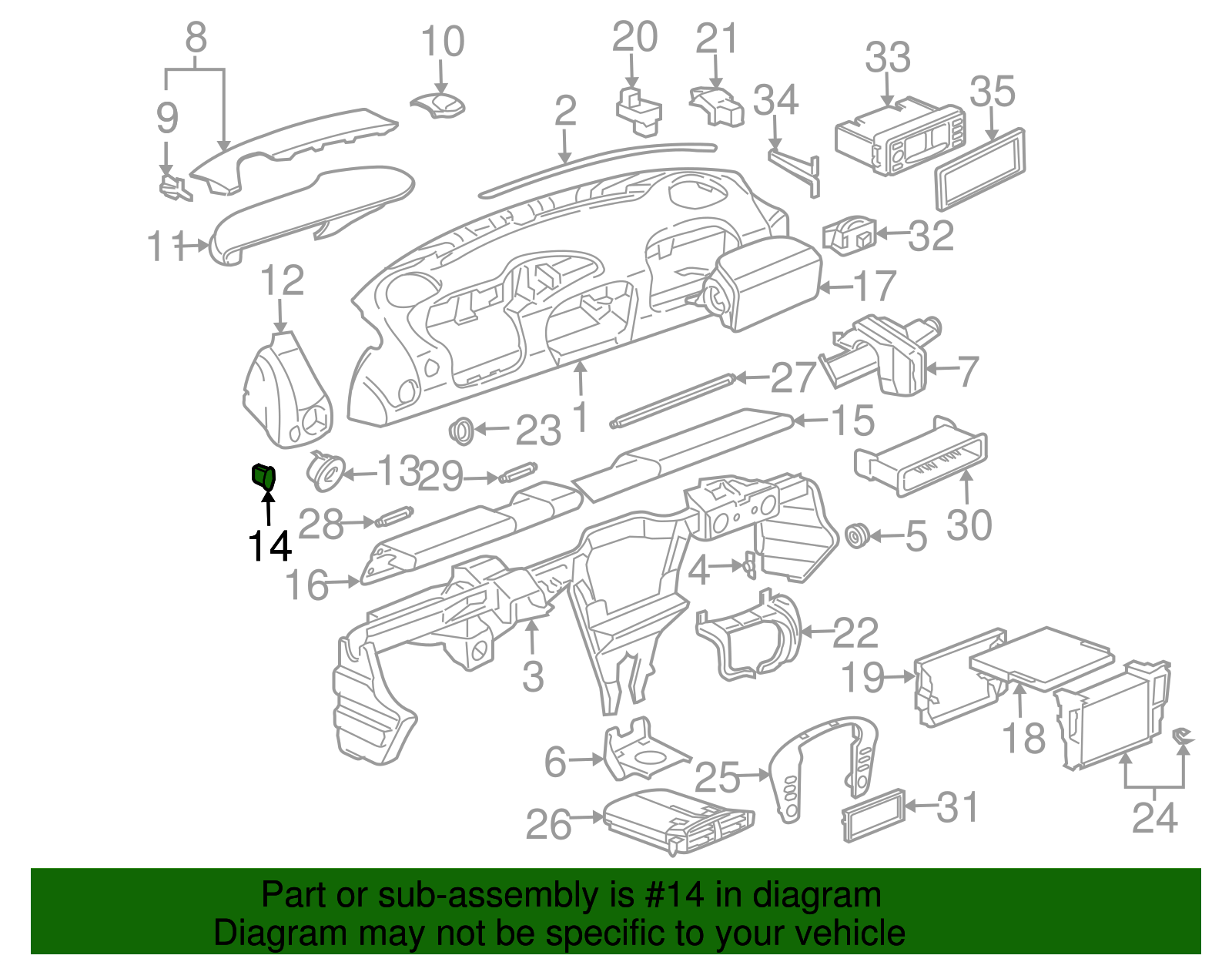 Instrument Panel Bezel - Porsche (996-552-621-01-A03)