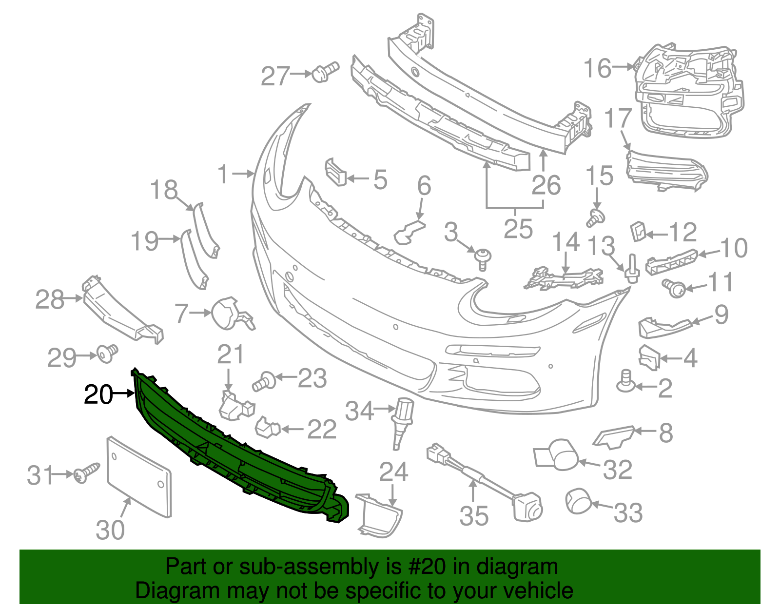 Lower Grille - Porsche (970-505-541-11-1E0)