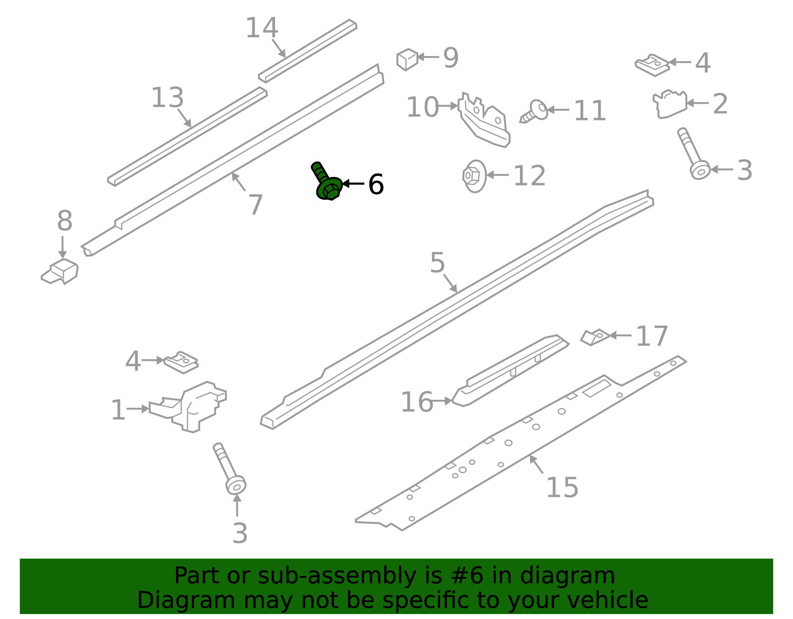 Rocker Molding Screw - Porsche (N-103-210-02)